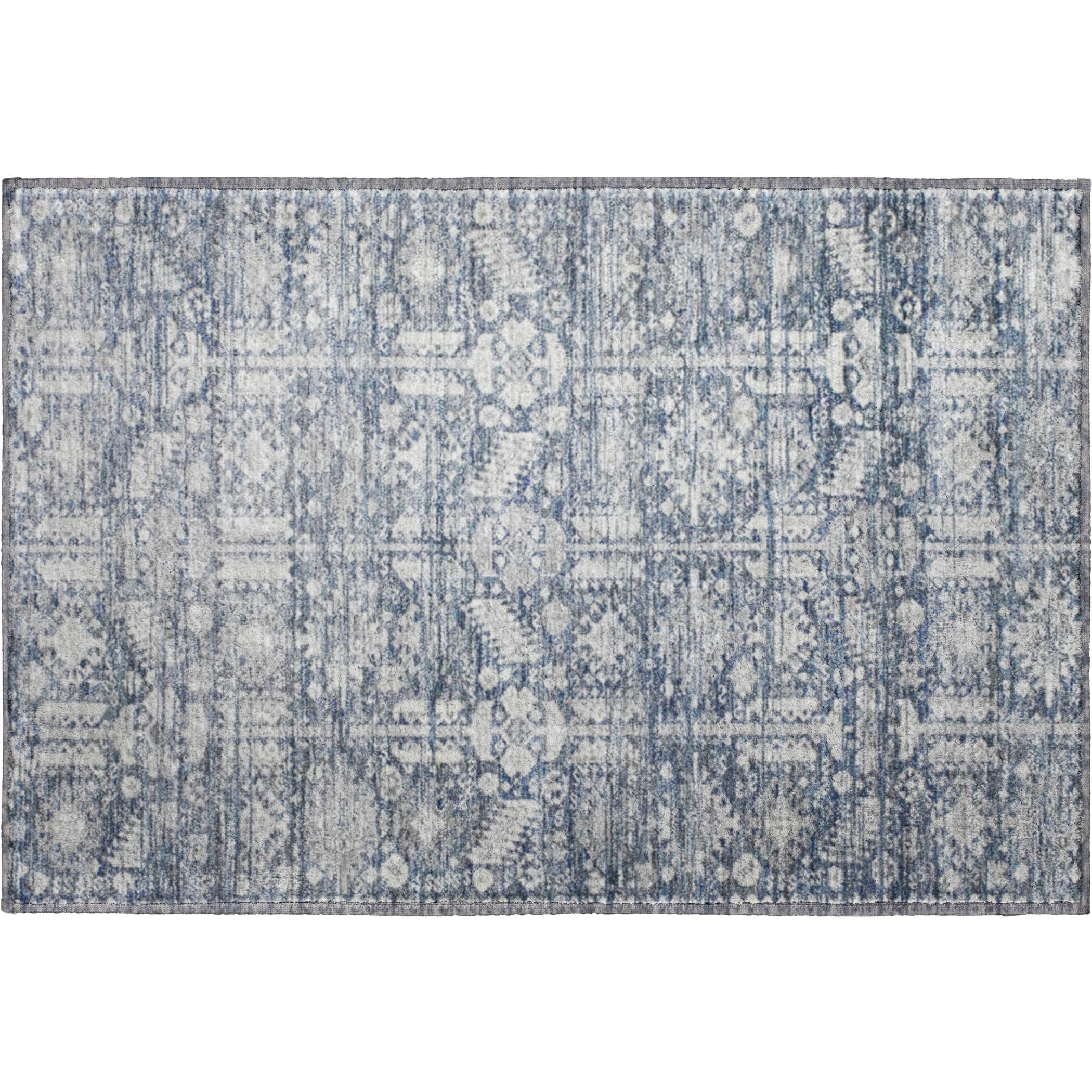 Bern Machine Washable Transitional Blue Rug 1'8" x 2'6" #shape_Rectangle