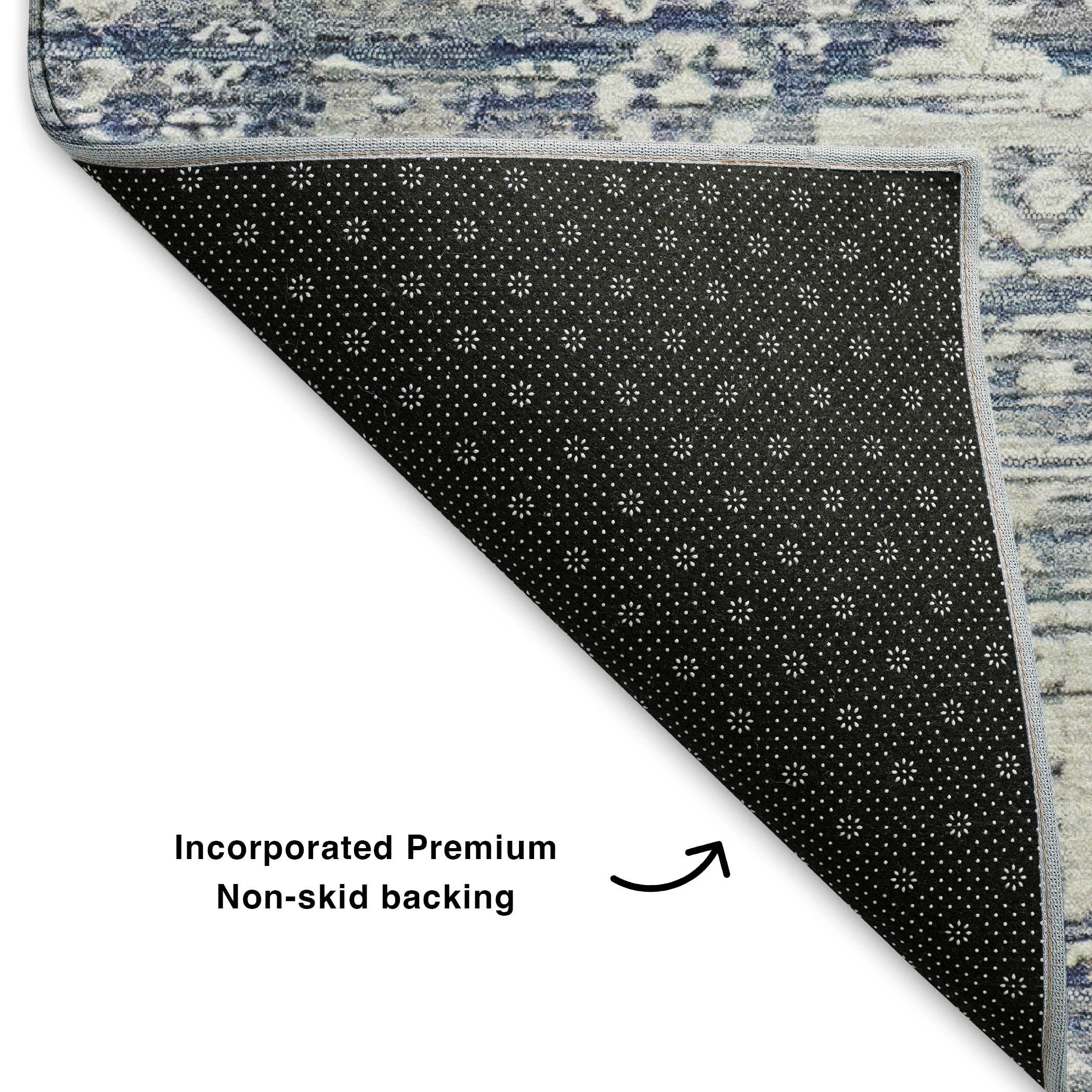 Bern Machine Washable Transitional Blue Rug 1'8" x 2'6" #shape_Rectangle