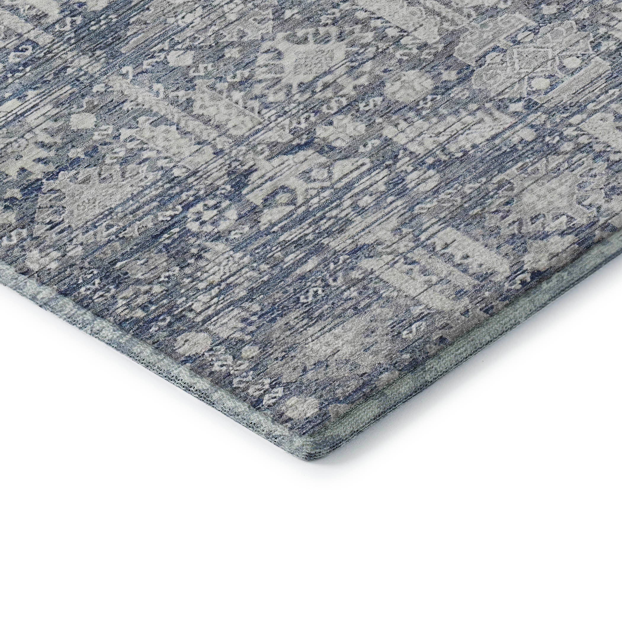 Bern Machine Washable Transitional Blue Rug 1'8" x 2'6" #shape_Rectangle