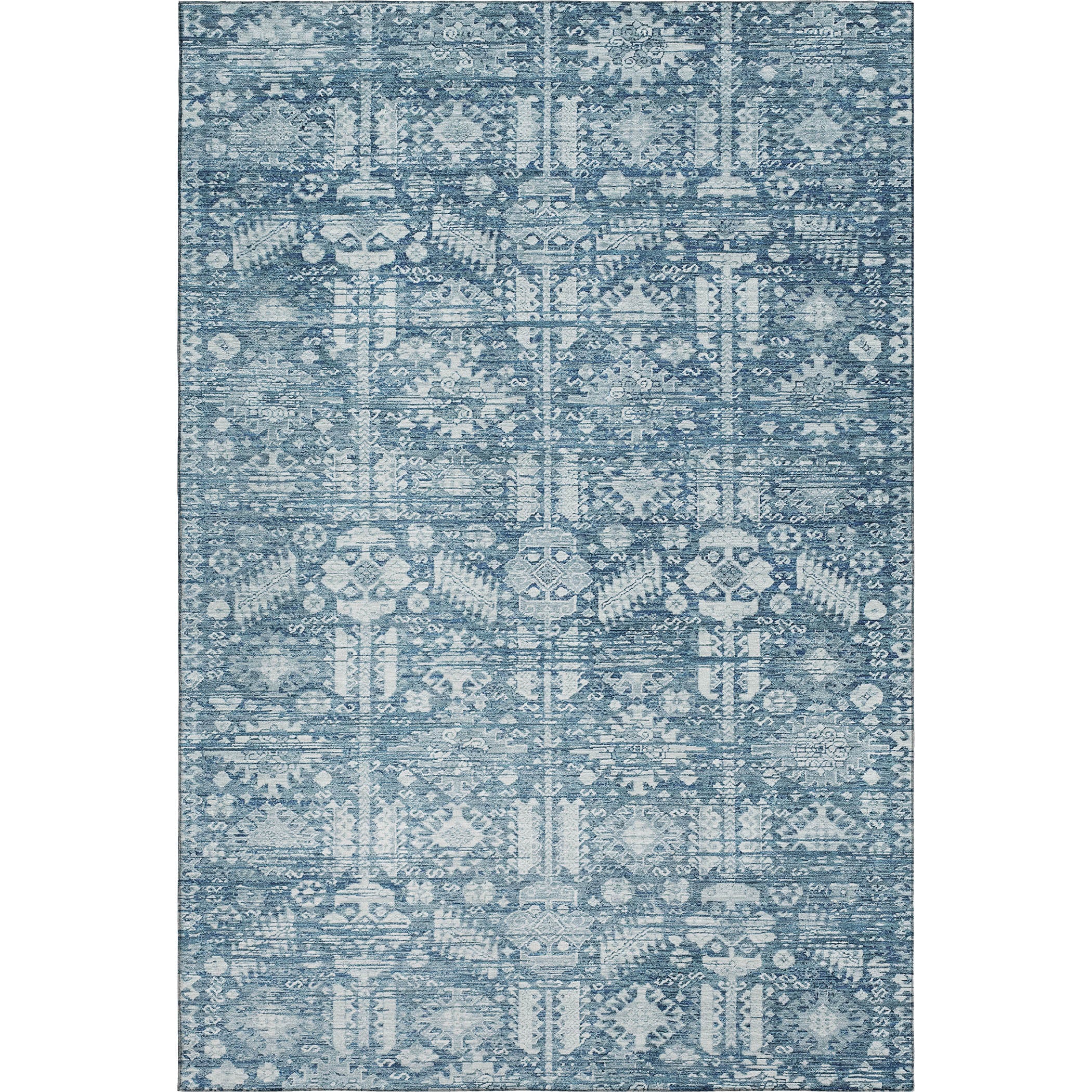 Bern Machine Washable Transitional Denim Blue Rug 2'6" x 3'10" #shape_Rectangle