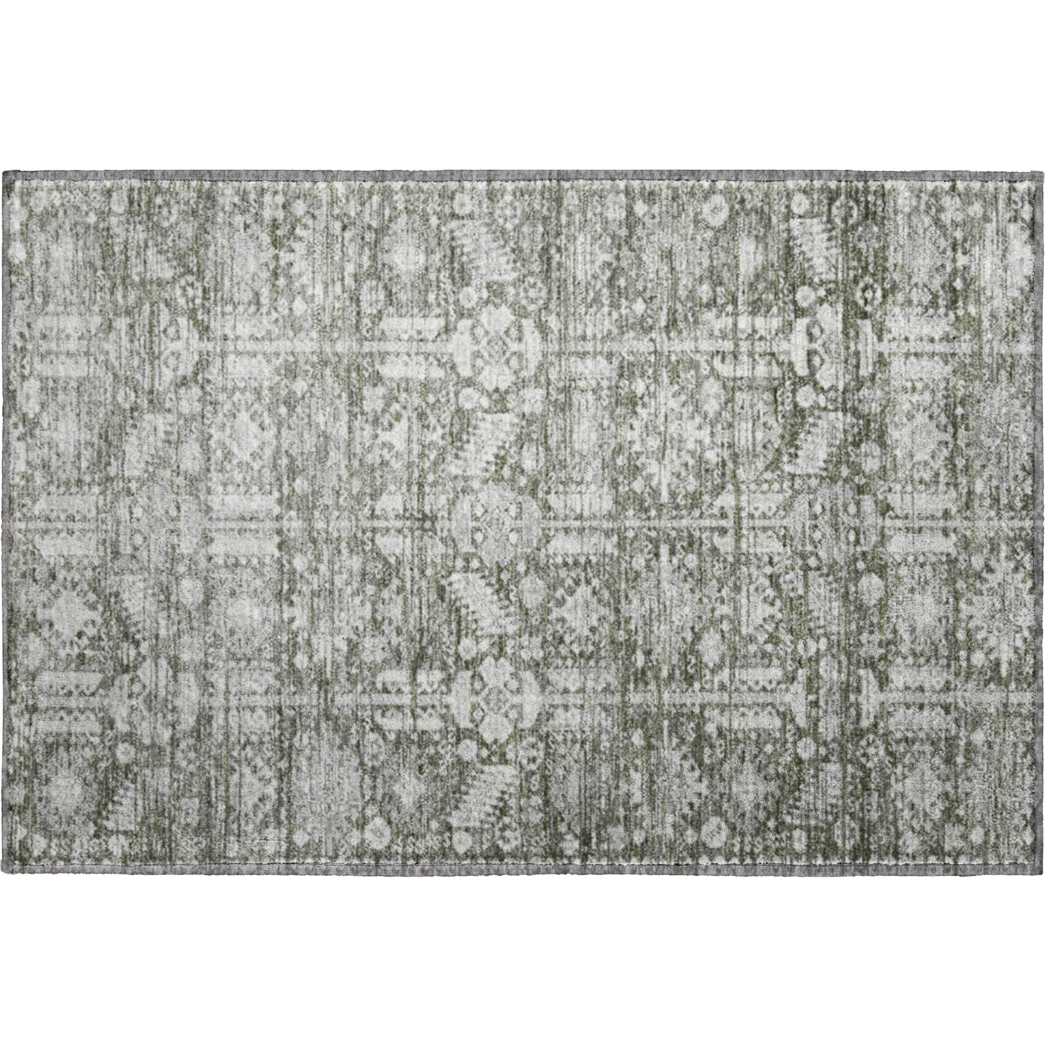 Bern Machine Washable Transitional Pewter Gray Rug 1'8" x 2'6" #shape_Rectangle