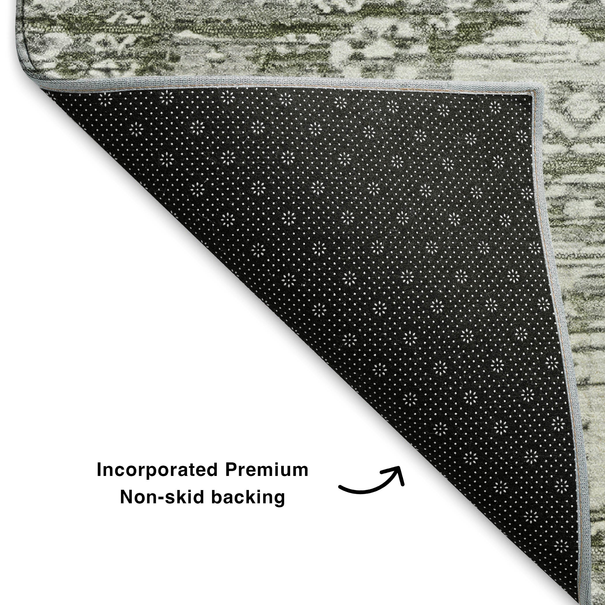 Bern Machine Washable Transitional Pewter Gray Rug 1'8" x 2'6" #shape_Rectangle