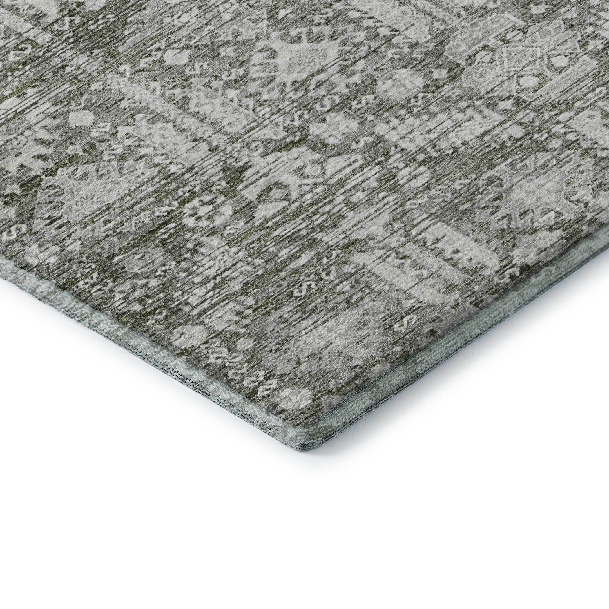 Bern Machine Washable Transitional Pewter Gray Rug 1'8" x 2'6" #shape_Rectangle