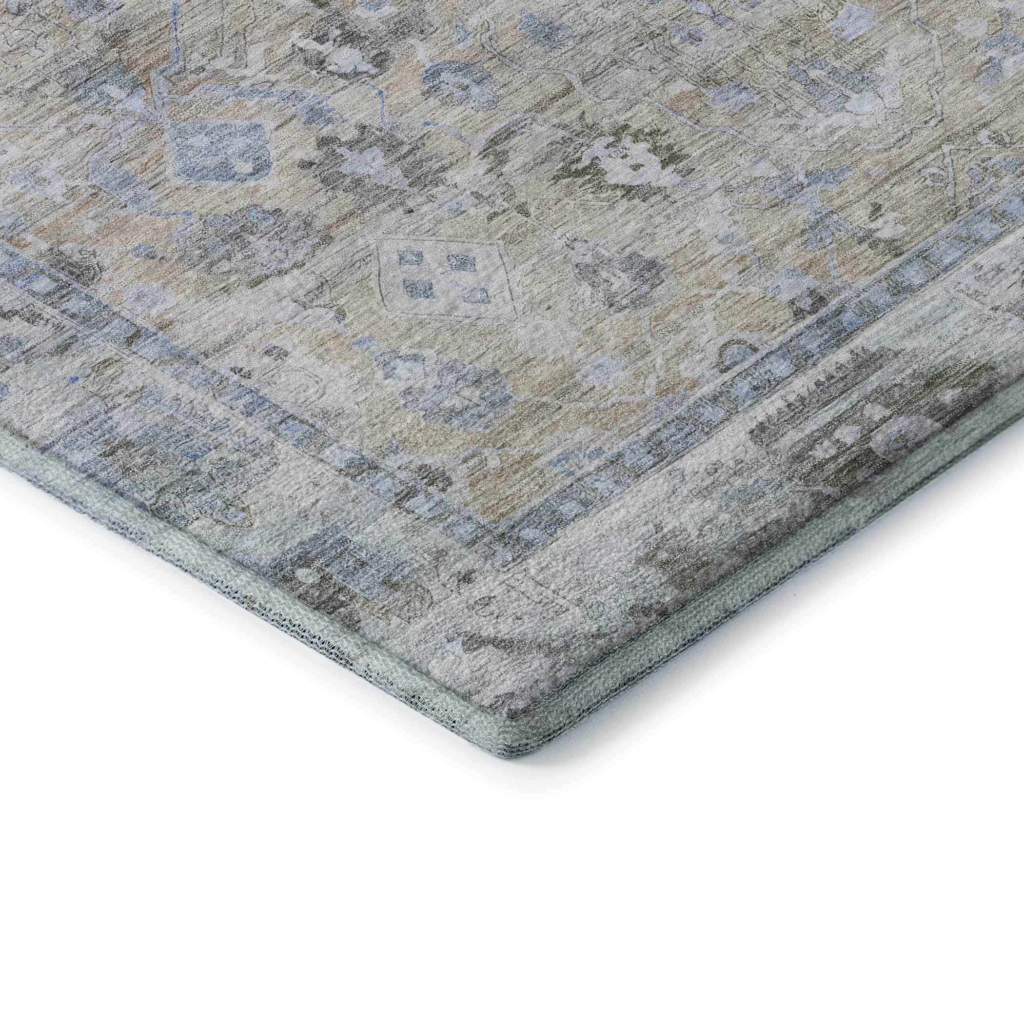Cairo Machine Washable Traditional Beige Brown Rug 1'8" x 2'6" #shape_Rectangle