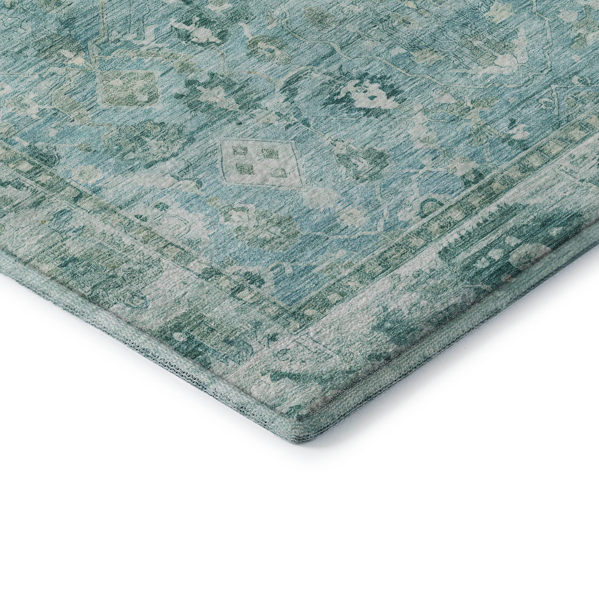 Cairo Machine Washable Traditional Blue Rug 1'8" x 2'6" #shape_Rectangle