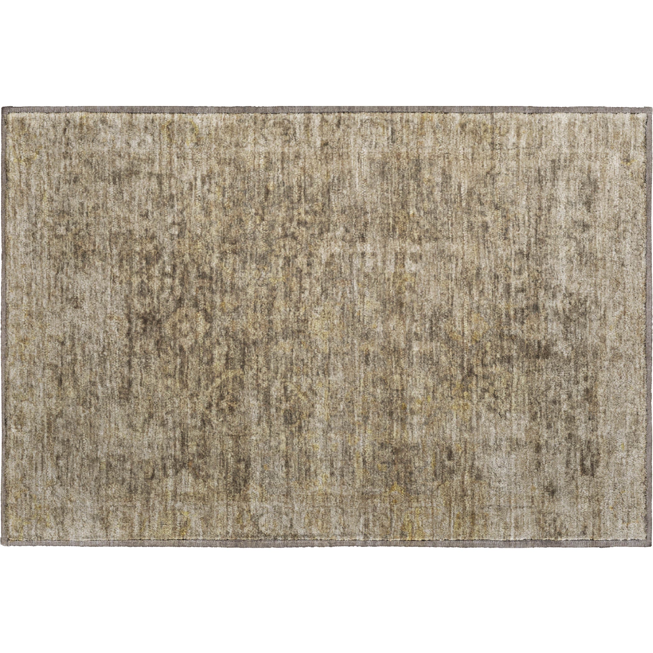 Bern Machine Washable Traditional Brown Rug 1'8" x 2'6" #shape_Rectangle