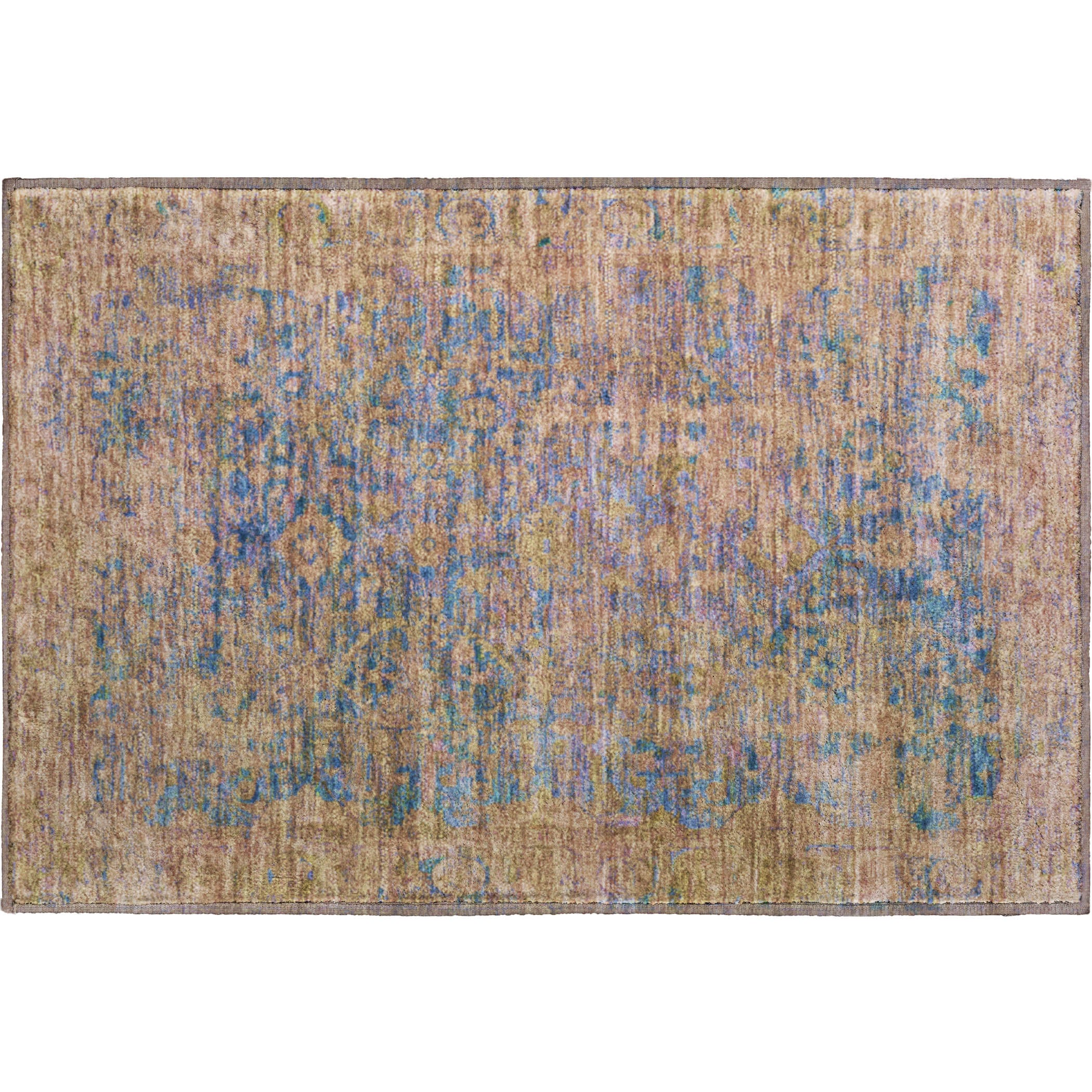 Bern Machine Washable Traditional Navy Blue Rug 1'8" x 2'6" #shape_Rectangle