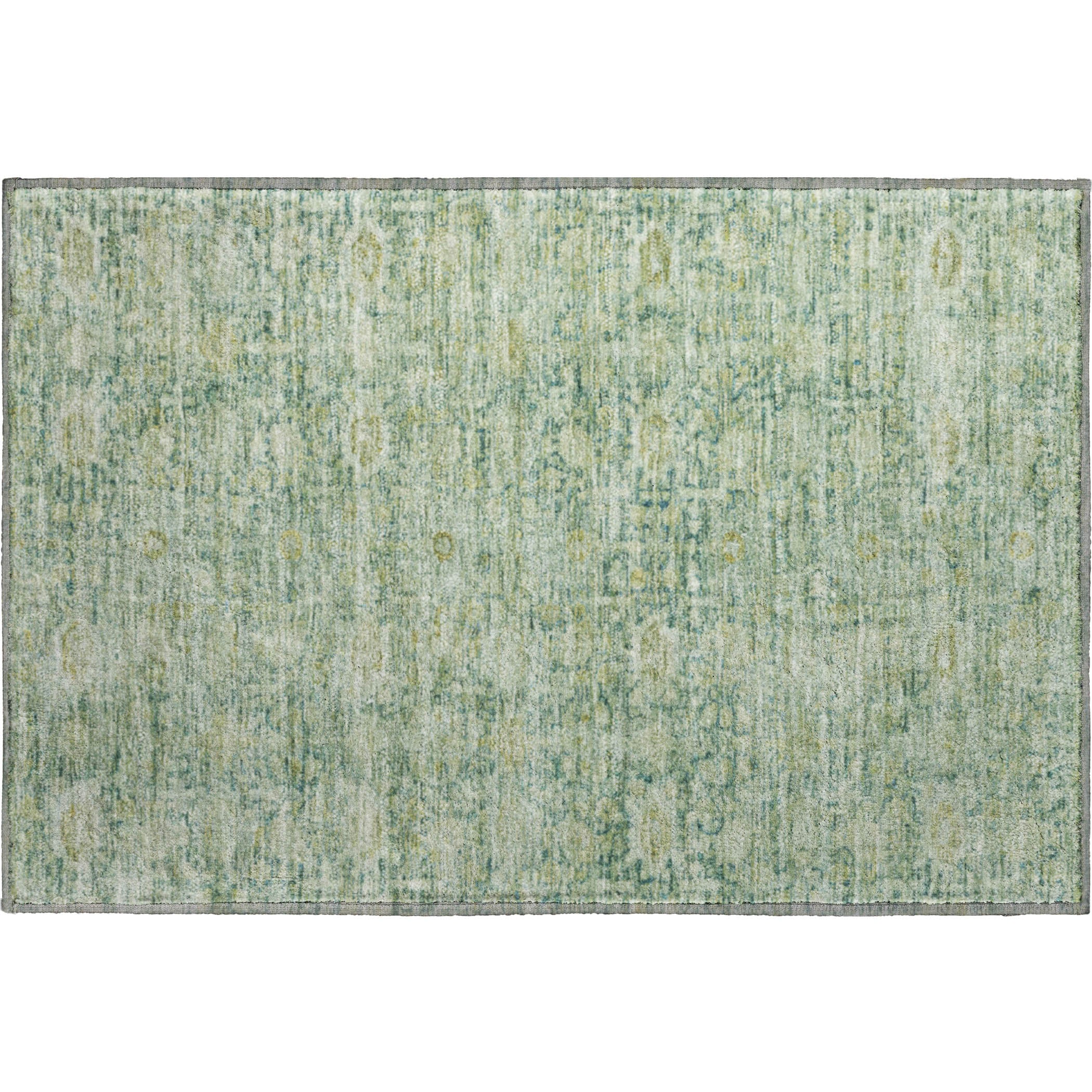 Siena Machine Washable Transitional Aloe Green Rug 1'8" x 2'6" #shape_Rectangle