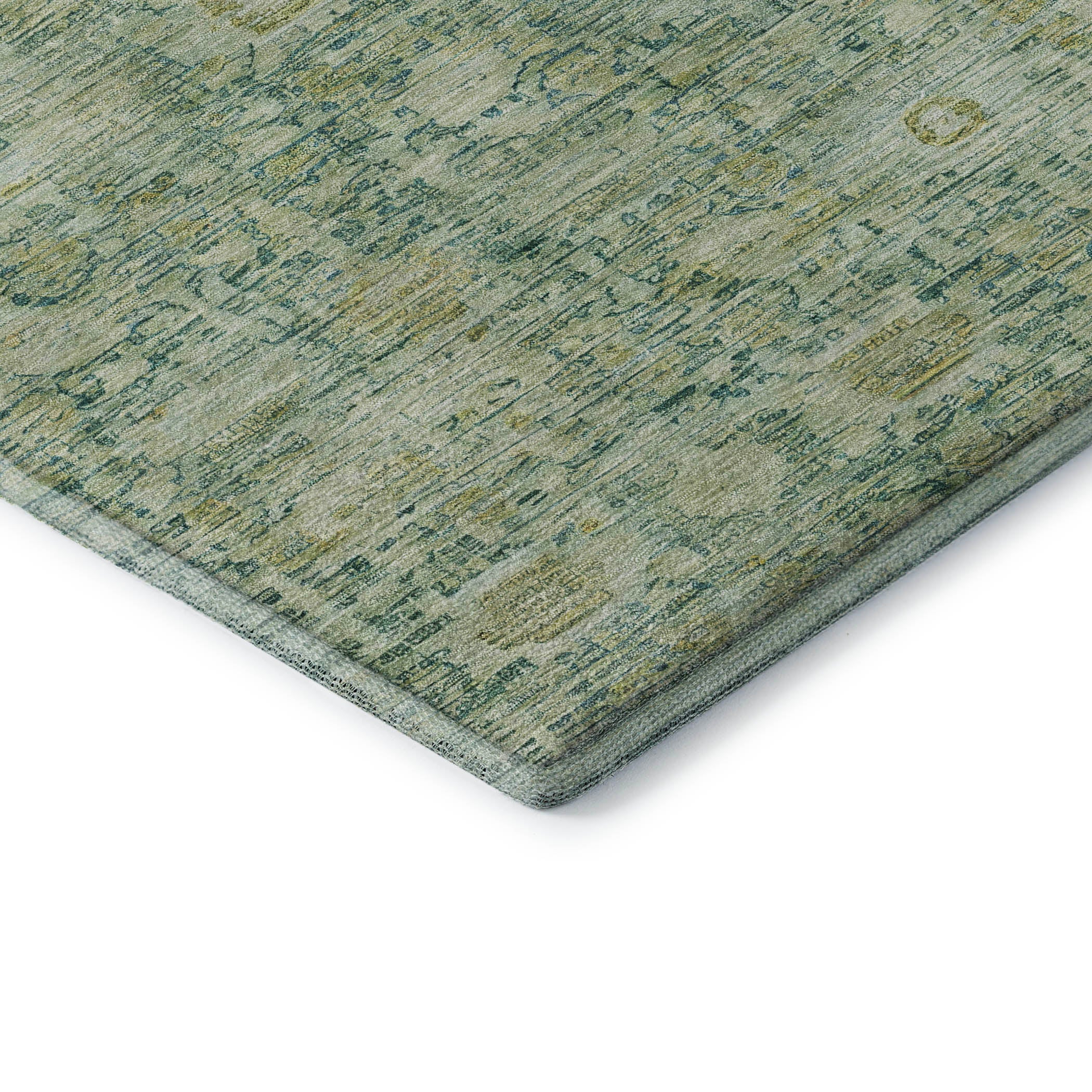 Siena Machine Washable Transitional Aloe Green Rug 1'8" x 2'6" #shape_Rectangle