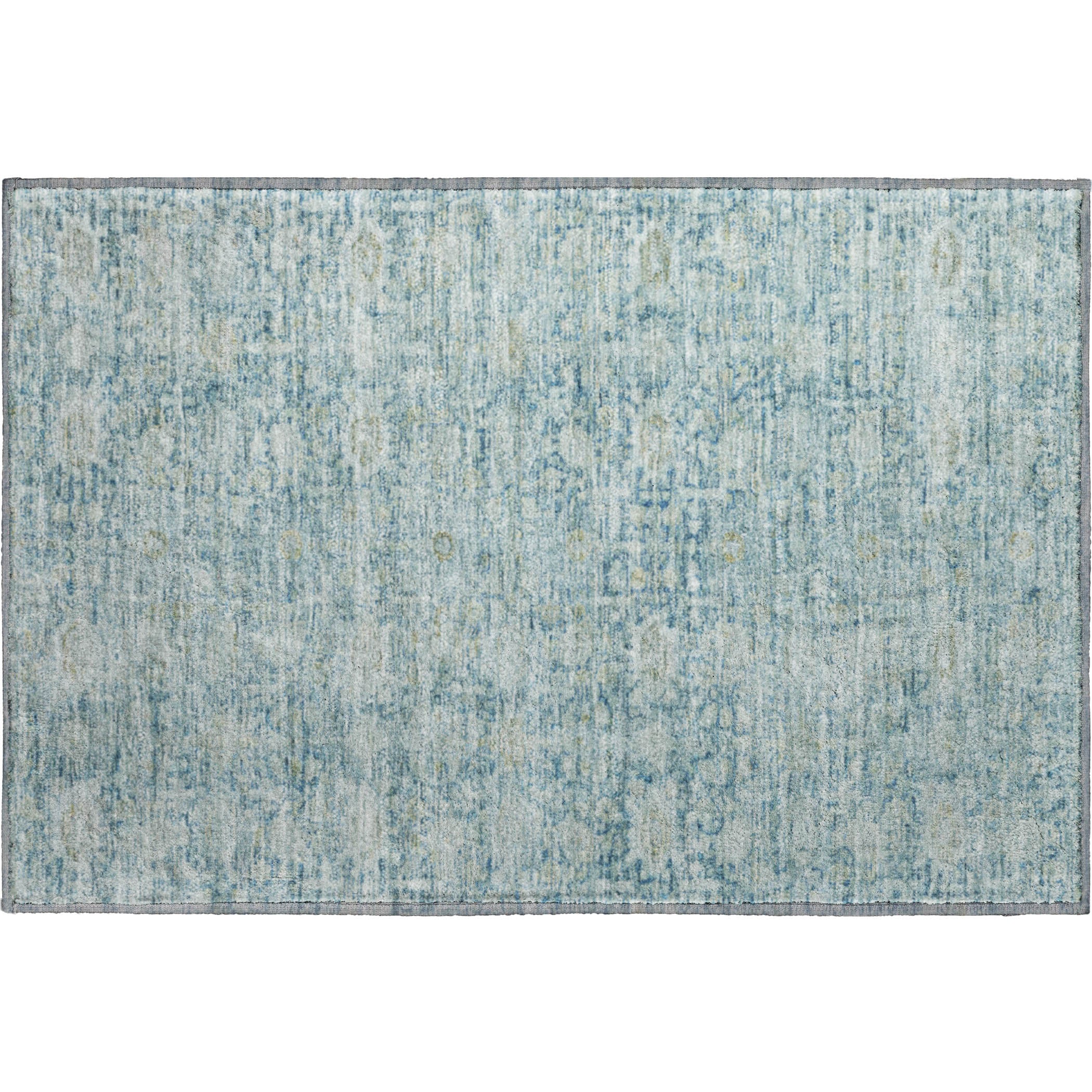 Siena Machine Washable Transitional Blue Rug 1'8" x 2'6" #shape_Rectangle