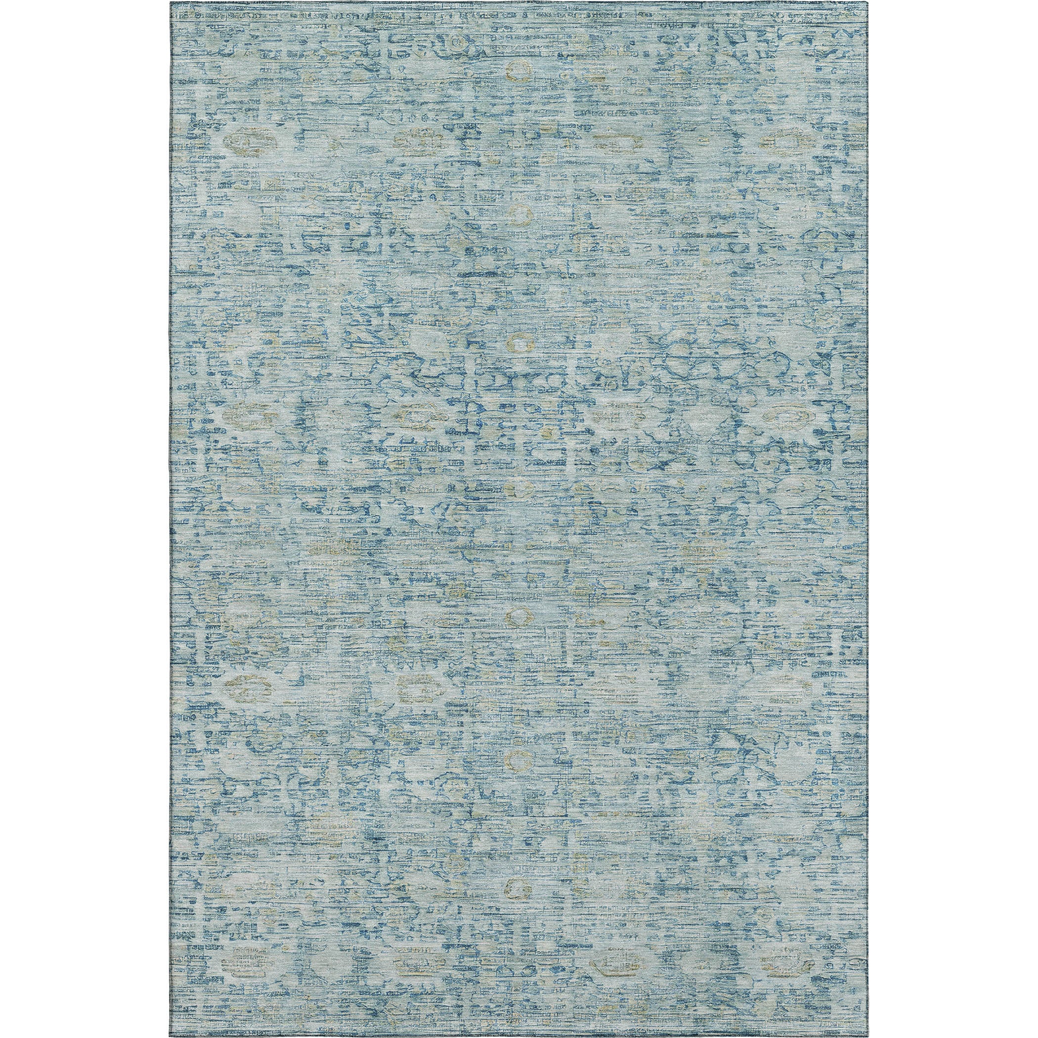 Siena Machine Washable Transitional Blue Rug 2'6" x 3'10" #shape_Rectangle