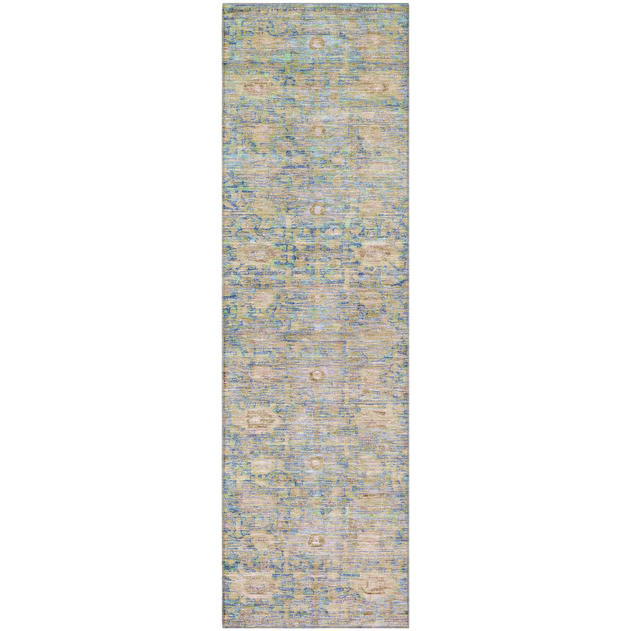 Siena Machine Washable Transitional Coral Orange Rug 2'3" x 7'6" #shape_Runner