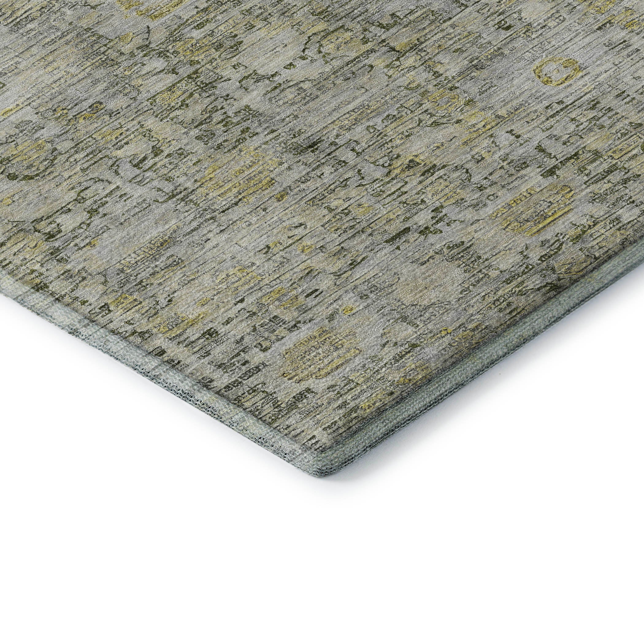 Siena Machine Washable Transitional Pewter Gray Rug 1'8" x 2'6" #shape_Rectangle