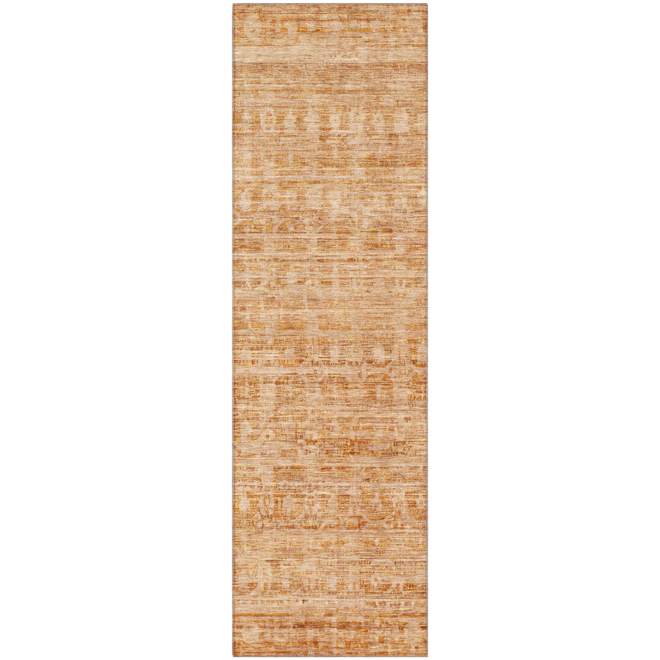 Luang Prabang Machine Washable Transitional Coral Orange Rug 2'3" x 7'6" #shape_Runner