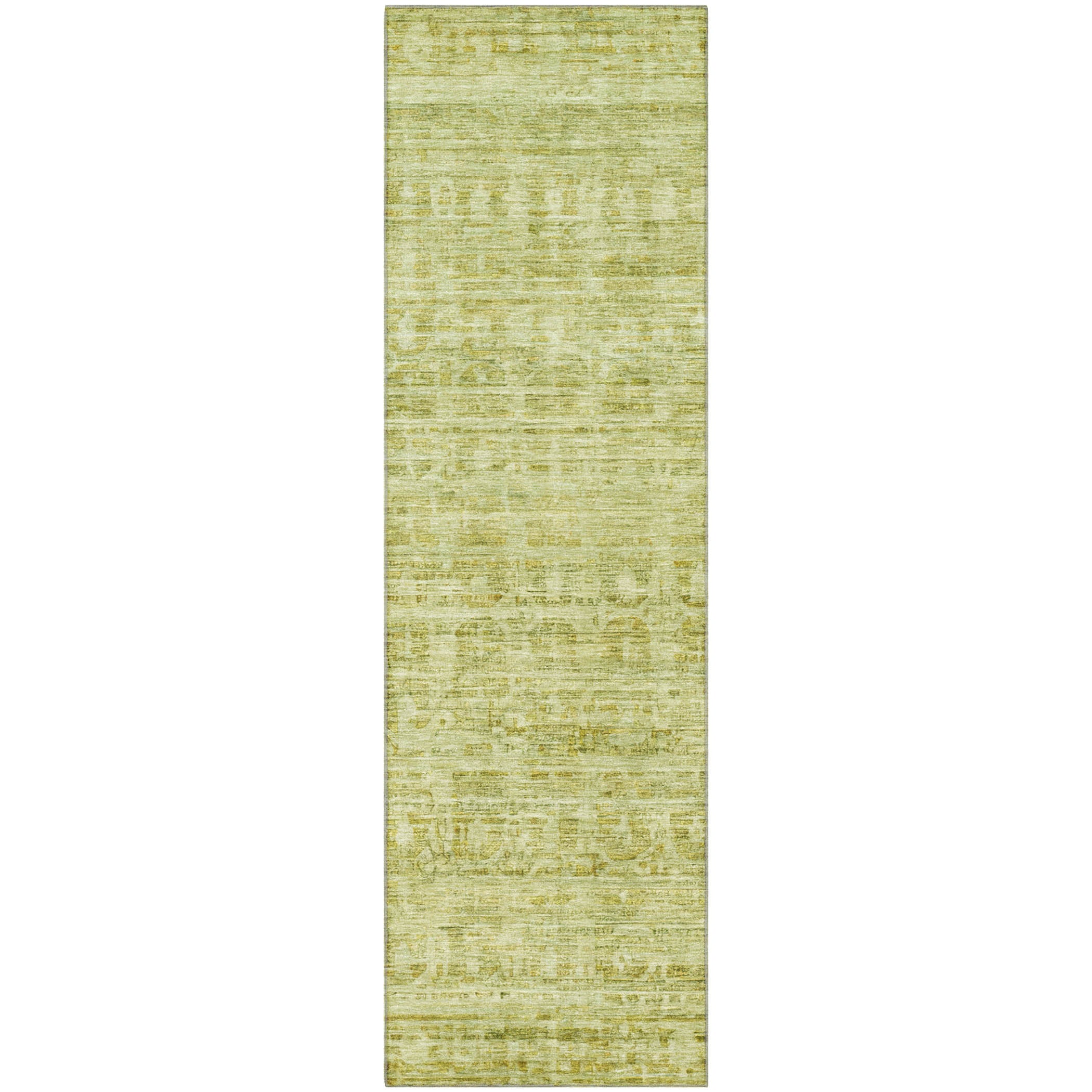 Luang Prabang Machine Washable Transitional Sage Green Rug 2'3" x 7'6" #shape_Runner