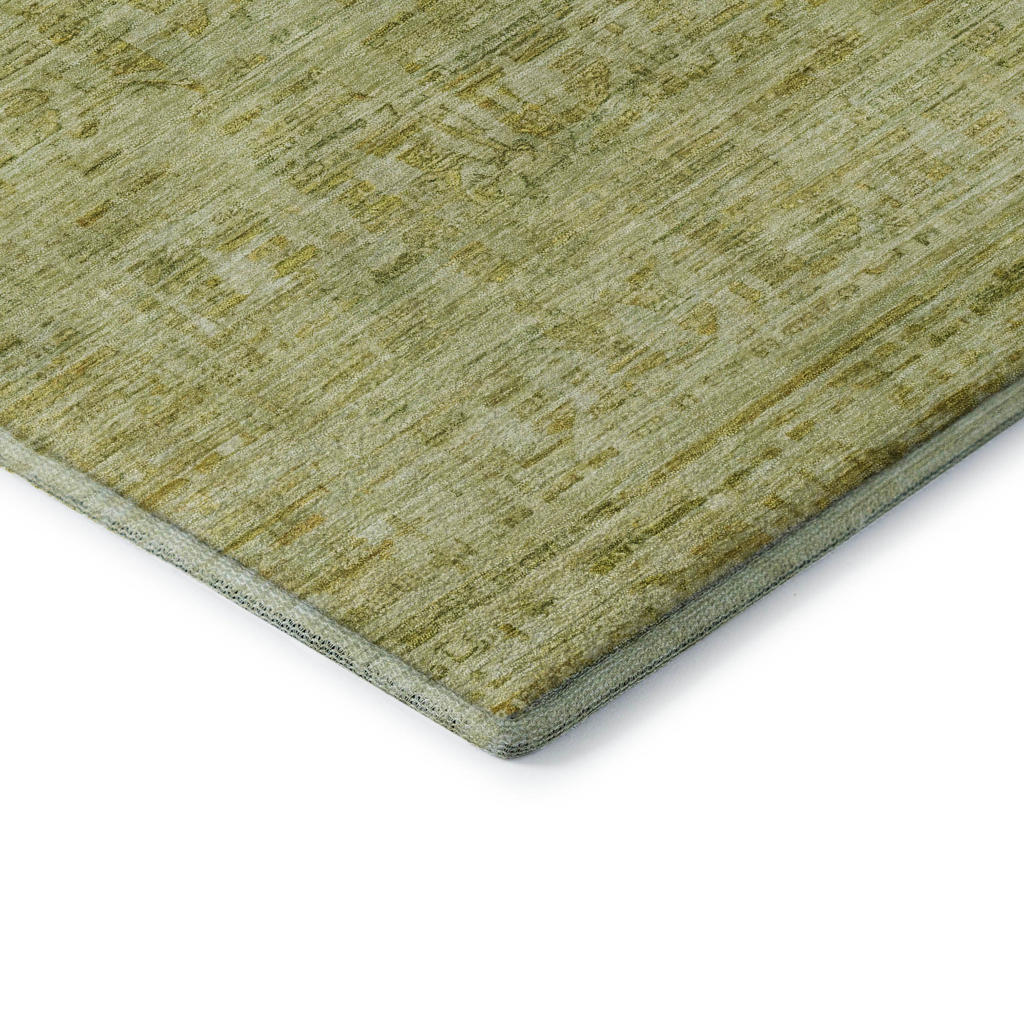 Luang Prabang Machine Washable Transitional Sage Green Rug 1'8" x 2'6" #shape_Rectangle