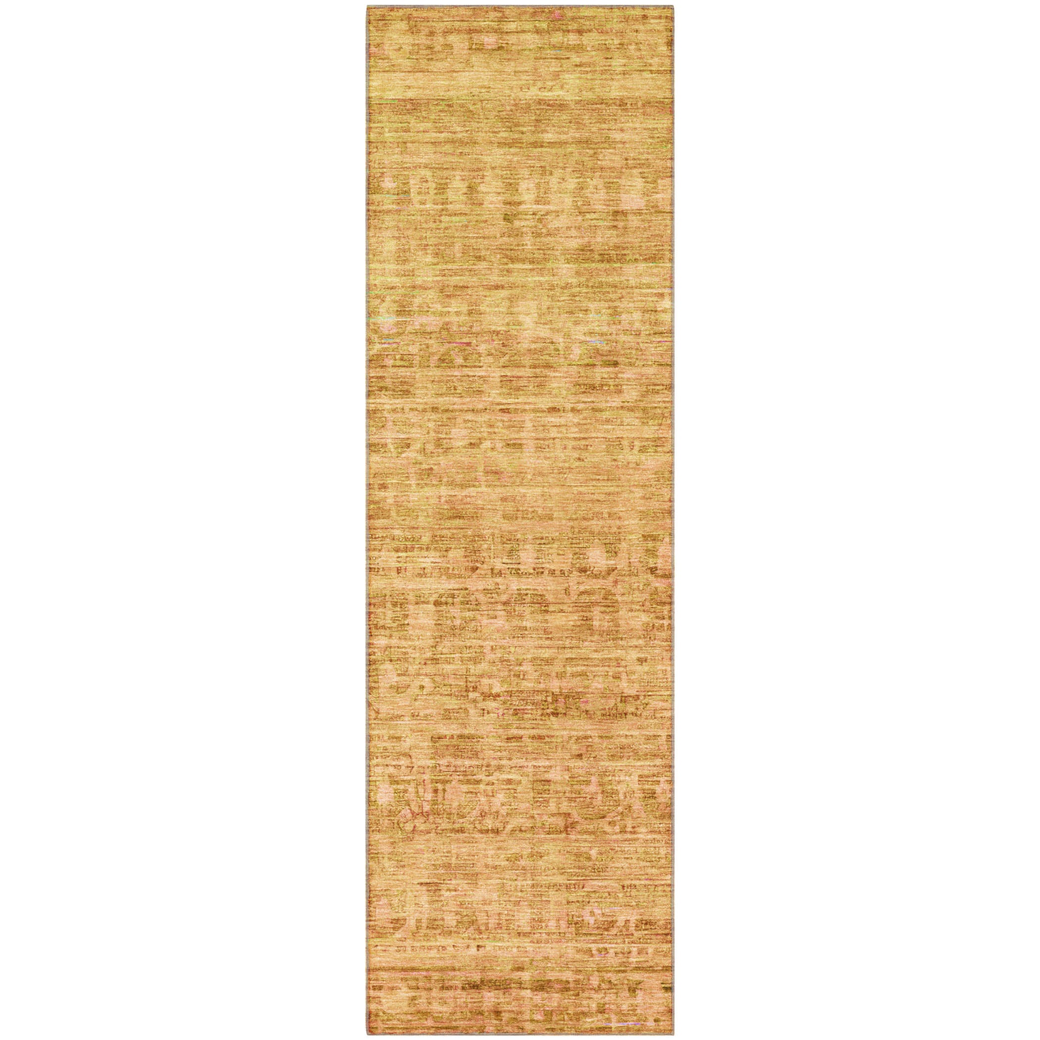 Luang Prabang Machine Washable Transitional Salmon Orange Rug 2'3" x 7'6" #shape_Runner