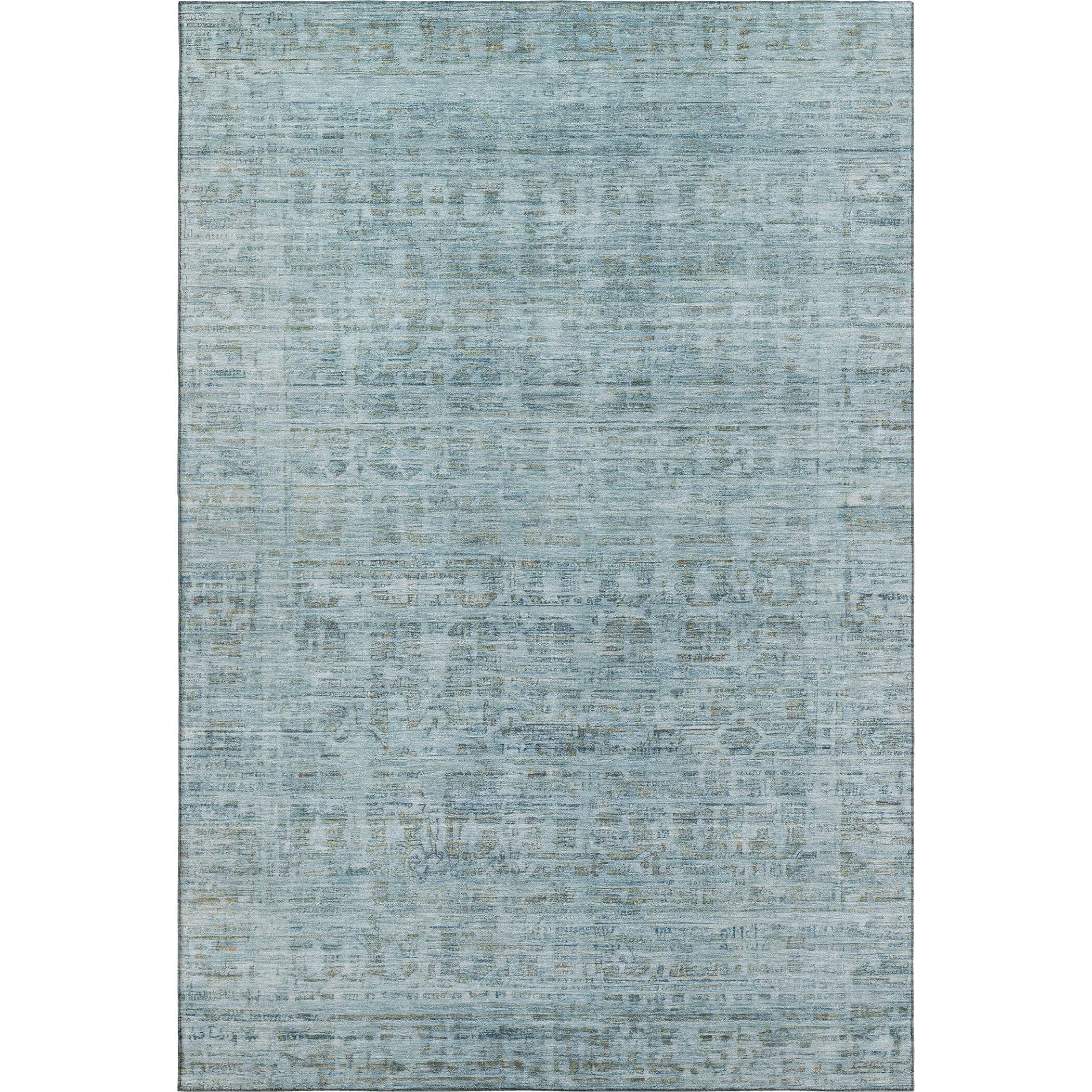 Luang Prabang Machine Washable Transitional Sky Blue Rug 2'6" x 3'10" #shape_Rectangle