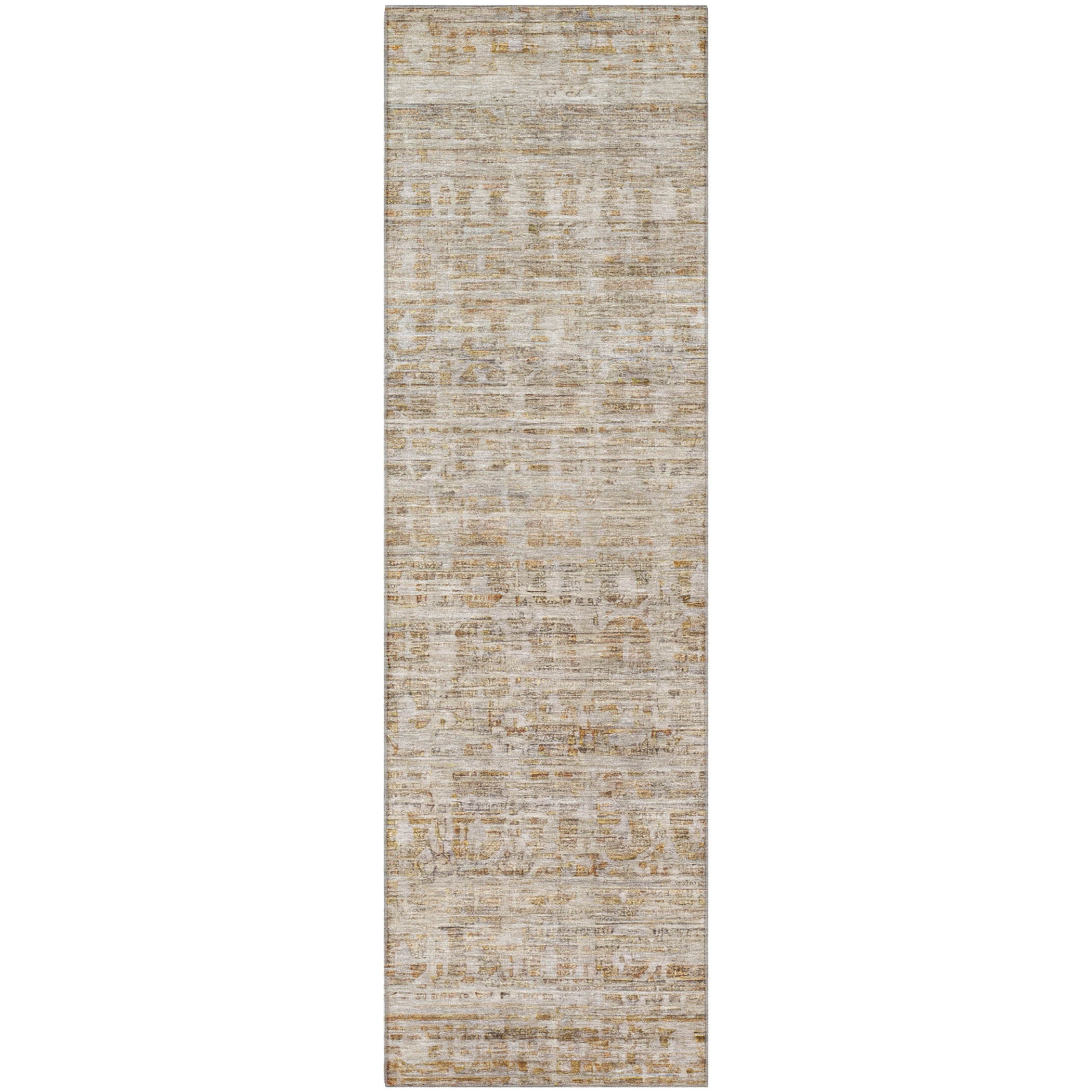 Luang Prabang Machine Washable Transitional Taupe Brown Rug 2'3" x 7'6" #shape_Runner