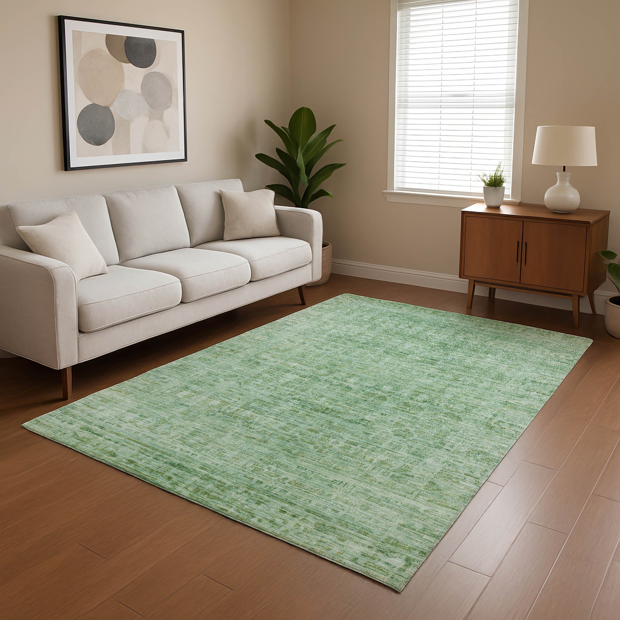 Luang Prabang Machine Washable Transitional Teal Rug 2'6" x 3'10" #shape_Rectangle