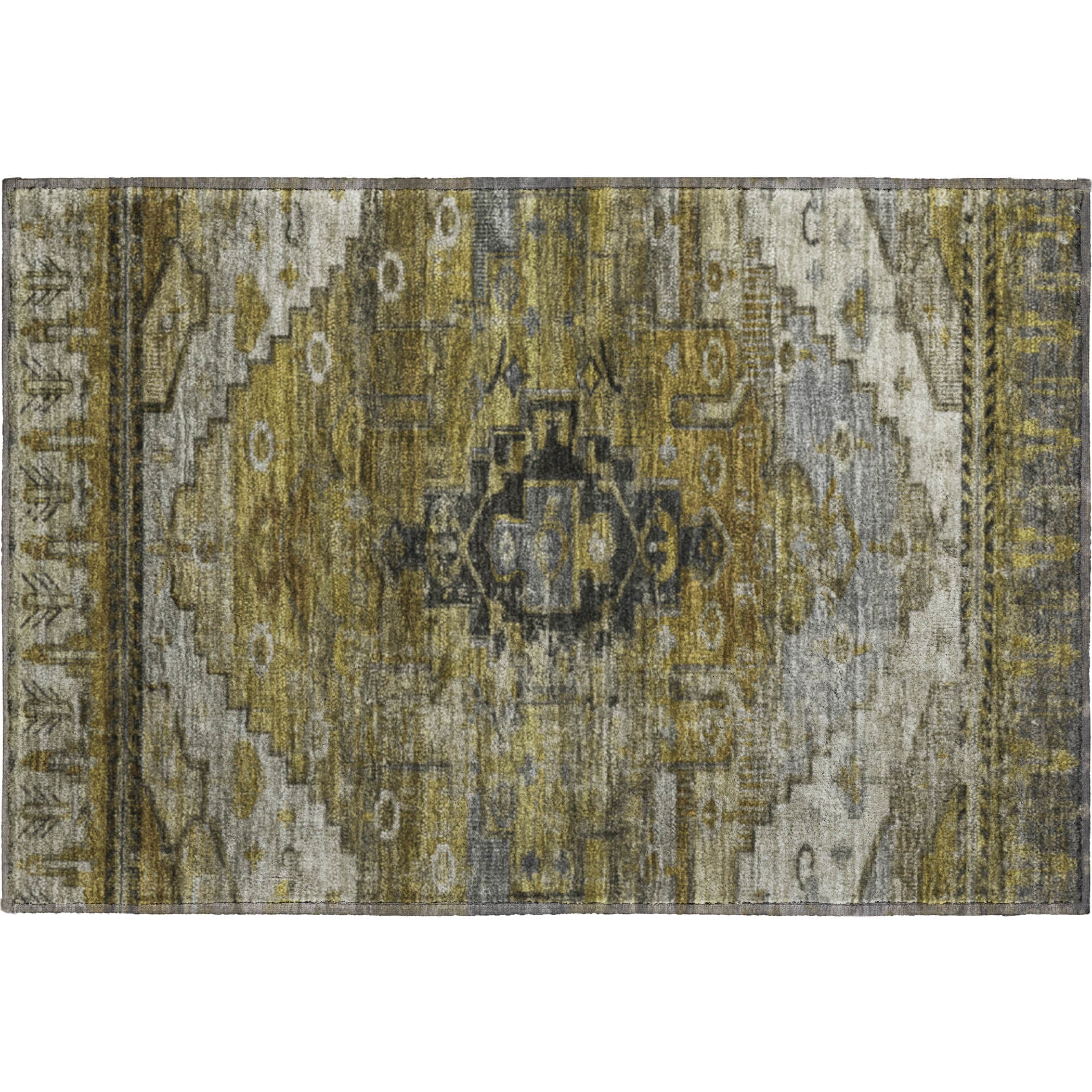 Rome Machine Washable Transitional Brown Rug 1'8" x 2'6" #shape_Rectangle