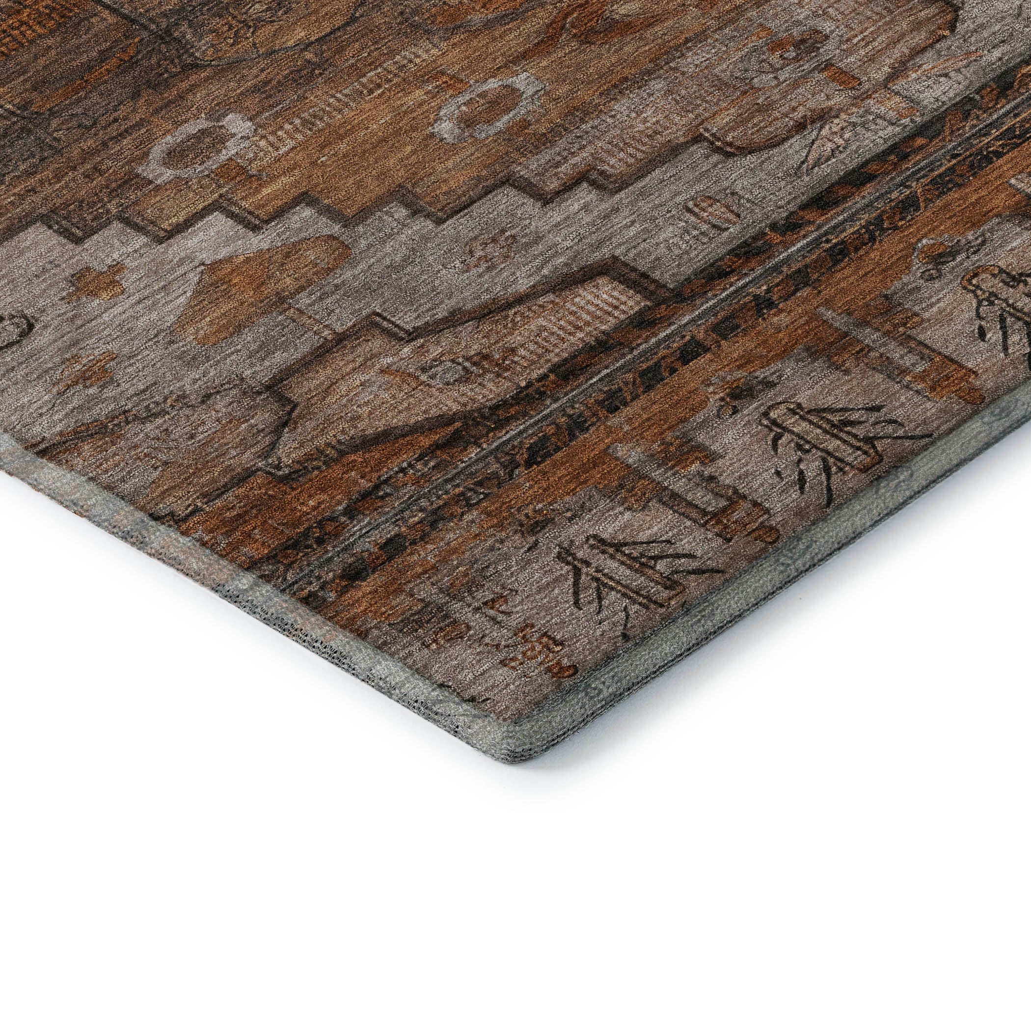 Rome Machine Washable Transitional Terracotta Orange Rug 1'8" x 2'6" #shape_Rectangle