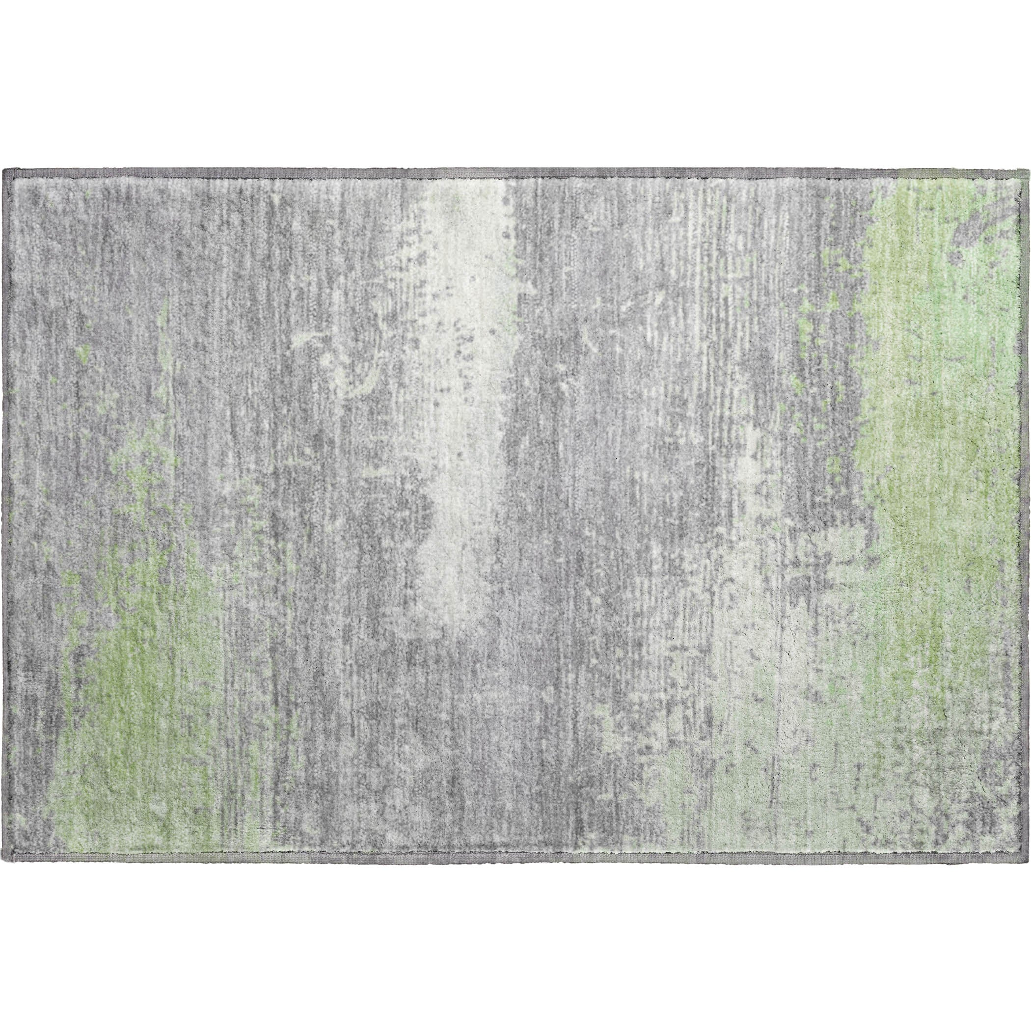 Porto Machine Washable Transitional Aloe Green Rug 1'8" x 2'6" #shape_Rectangle