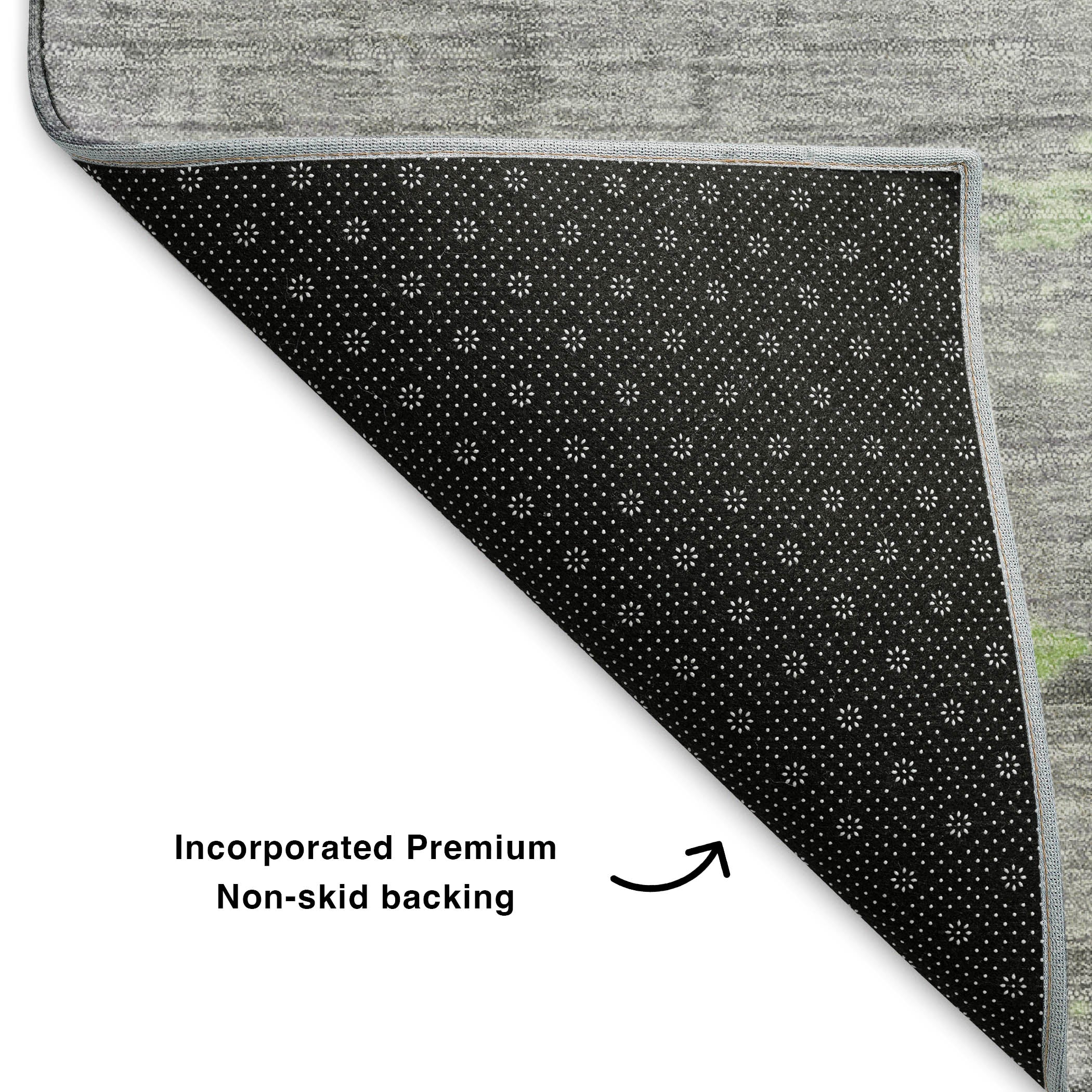 Porto Machine Washable Transitional Aloe Green Rug 1'8" x 2'6" #shape_Rectangle