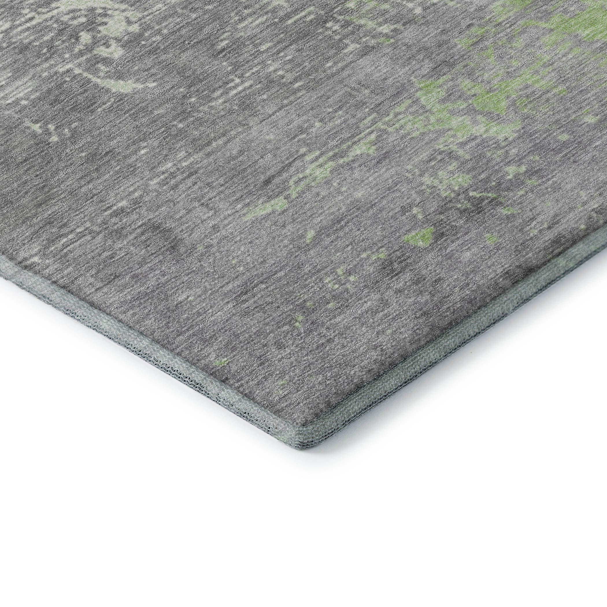 Porto Machine Washable Transitional Aloe Green Rug 1'8" x 2'6" #shape_Rectangle
