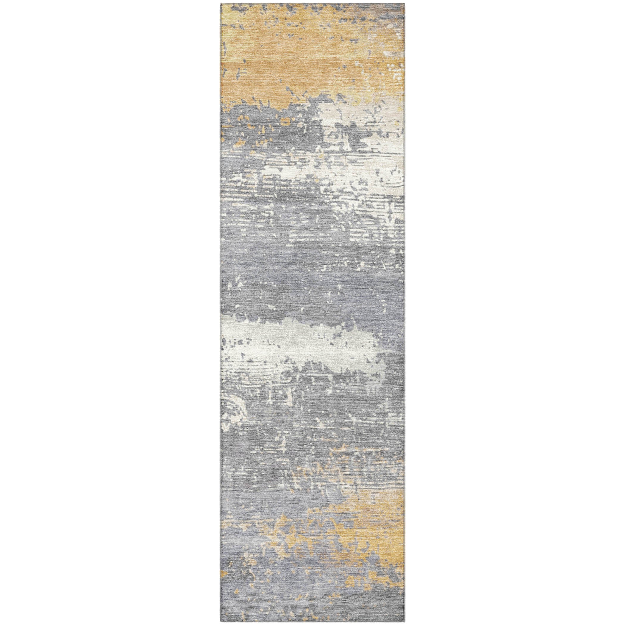 Porto Machine Washable Transitional Gold Rug 2'3" x 7'6" #shape_Runner