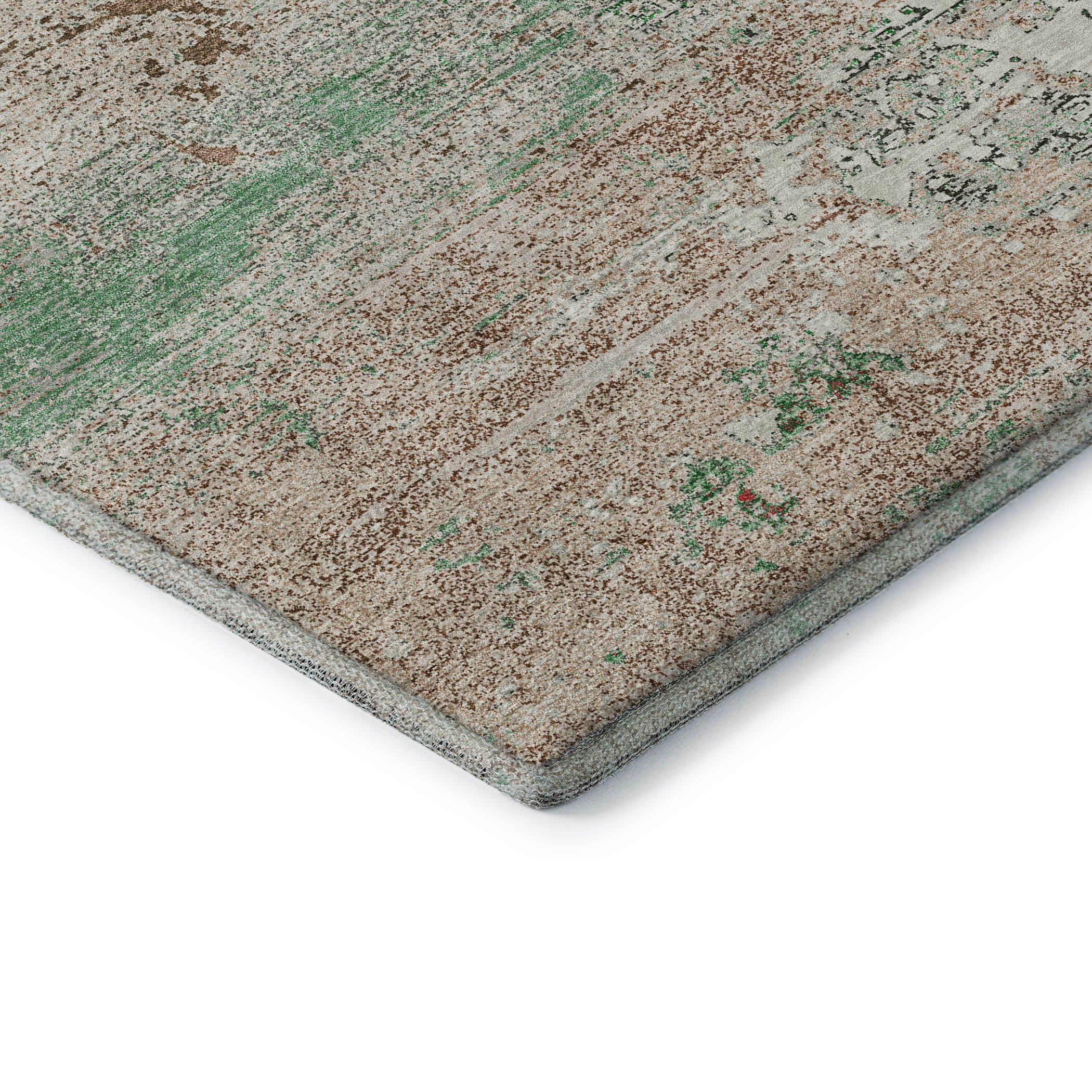 Porto Machine Washable Transitional Khaki Brown Rug 1'8" x 2'6" #shape_Rectangle