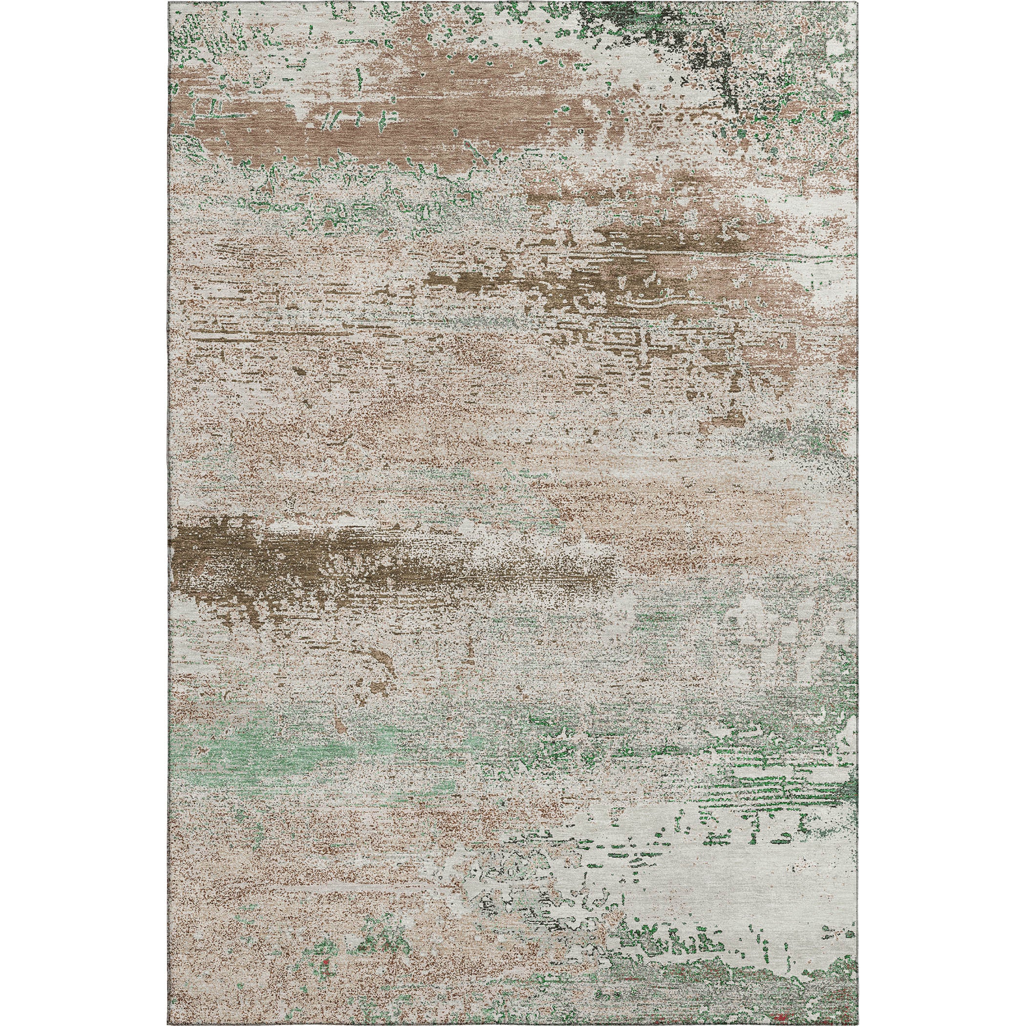 Porto Machine Washable Transitional Khaki Brown Rug 2'6" x 3'10" #shape_Rectangle