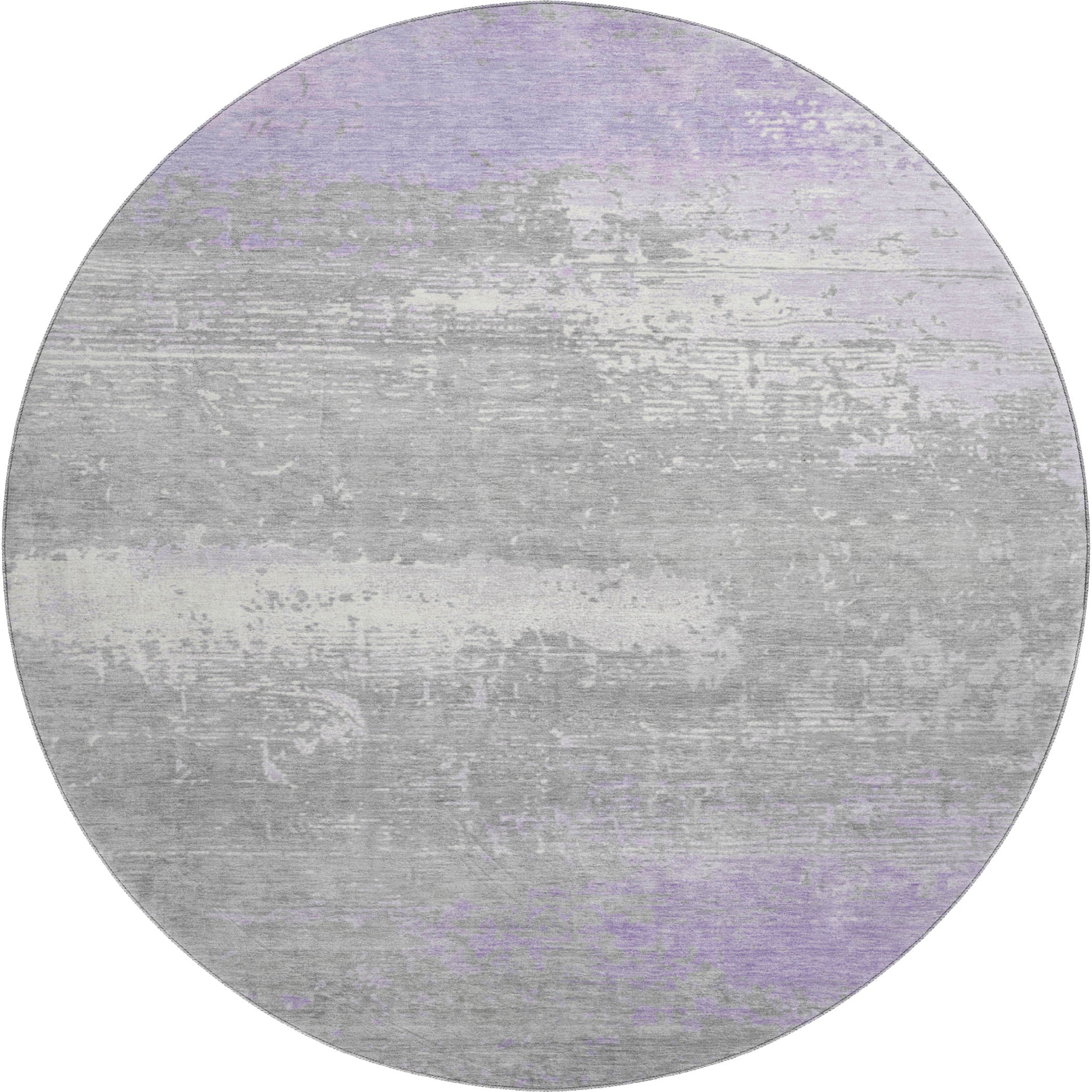 Porto Machine Washable Transitional Lavender Purple Rug 8' x 8' #shape_Round
