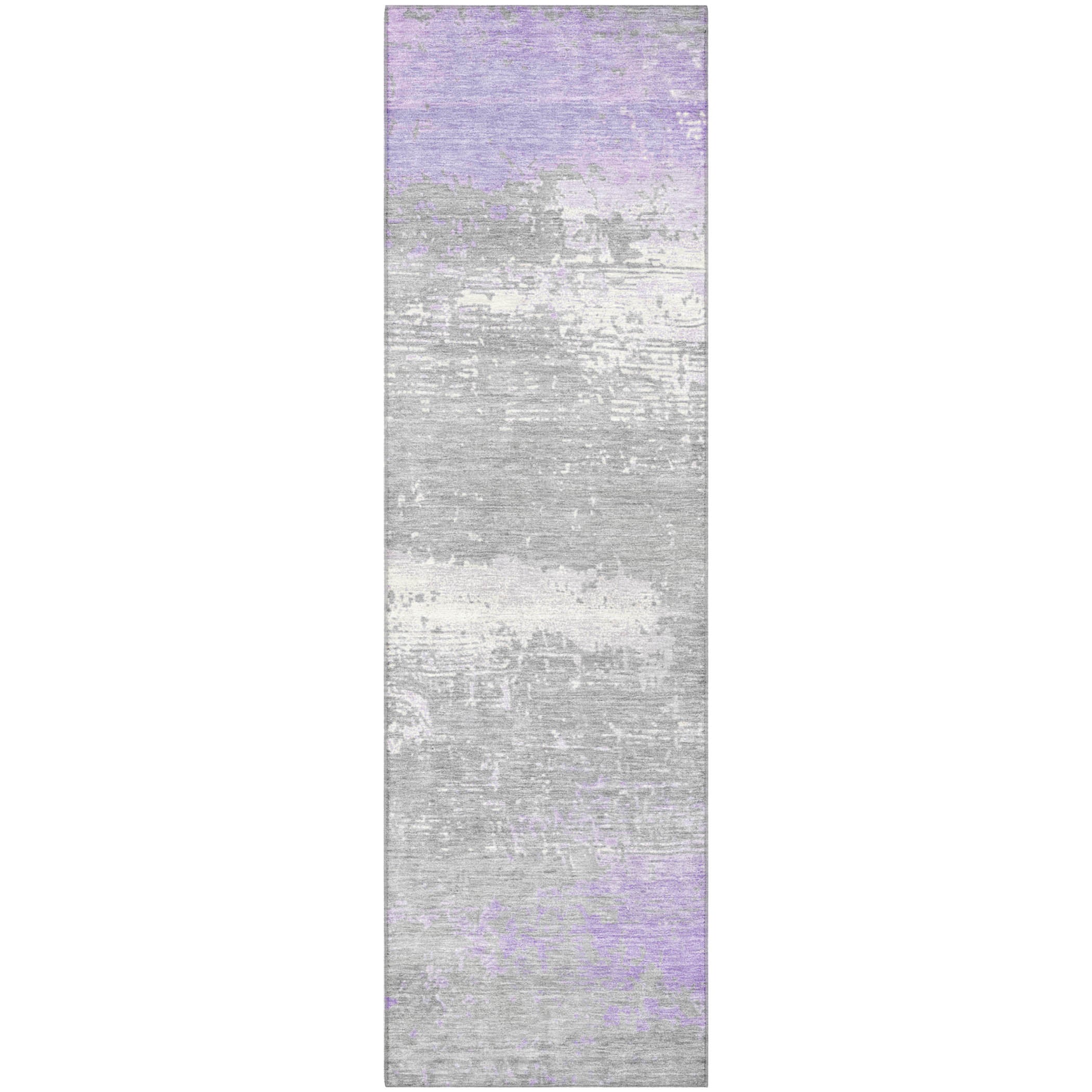 Porto Machine Washable Transitional Lavender Purple Rug 2'3" x 7'6" #shape_Runner