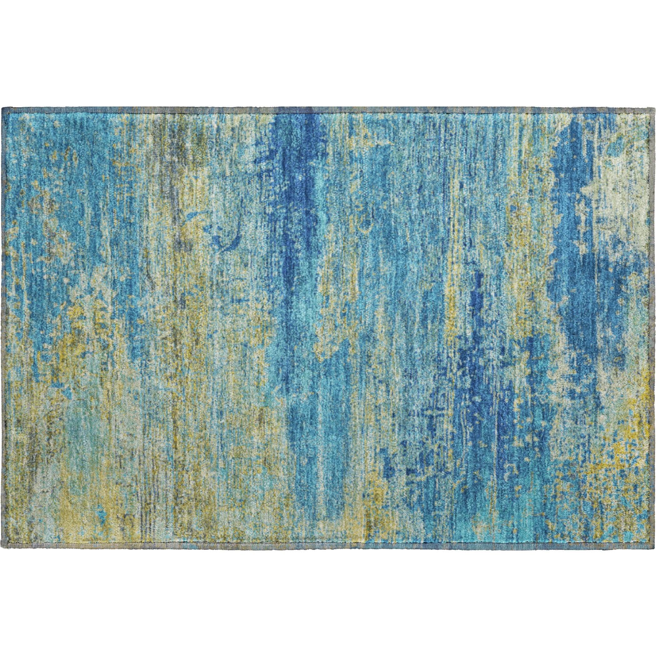 Porto Machine Washable Transitional Navy Blue Rug 1'8" x 2'6" #shape_Rectangle