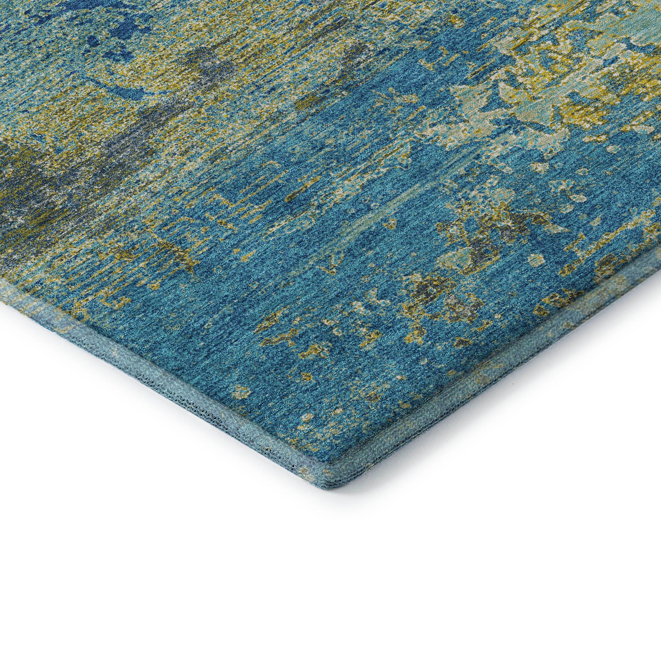 Porto Machine Washable Transitional Navy Blue Rug 1'8" x 2'6" #shape_Rectangle