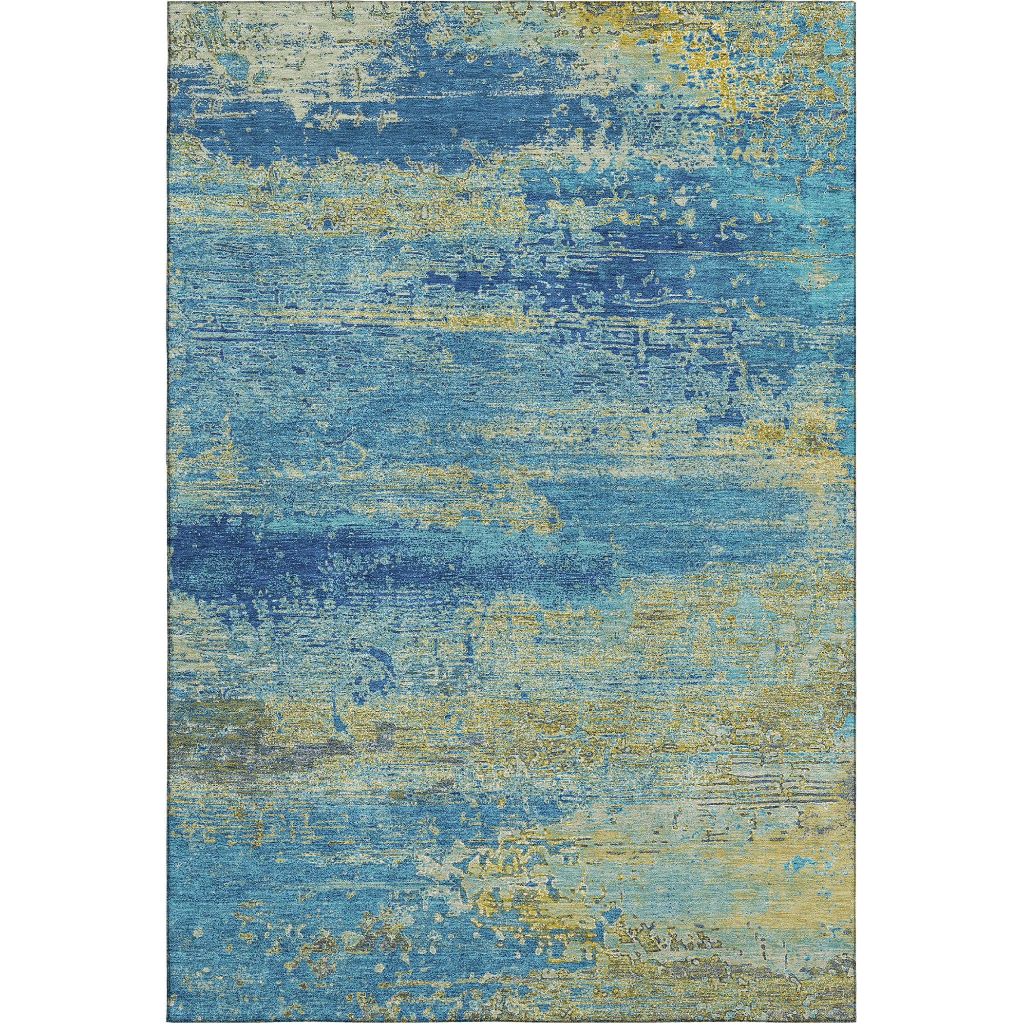 Porto Machine Washable Transitional Navy Blue Rug 2'6" x 3'10" #shape_Rectangle