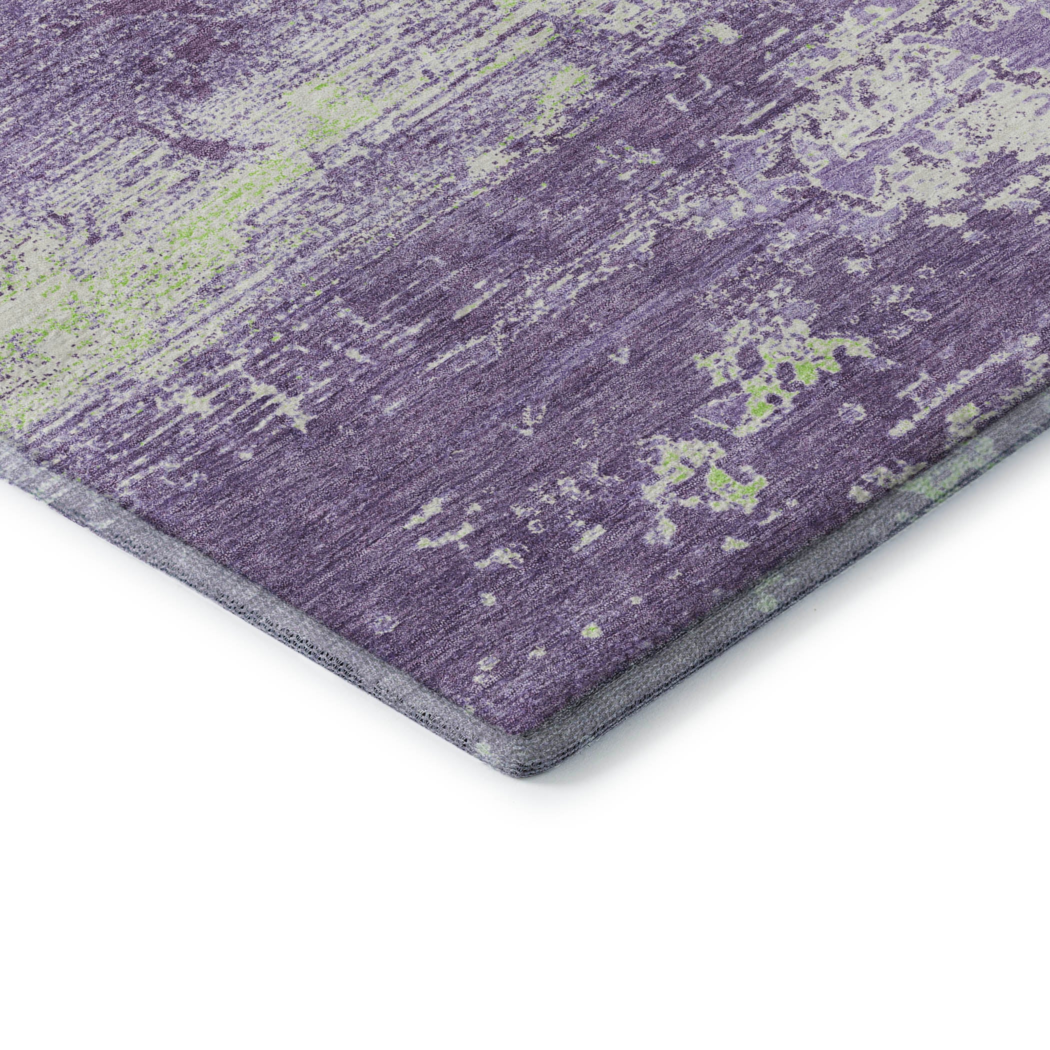 Mdina Machine Washable Transitional Purple Rug 1'8" x 2'6" #shape_Rectangle