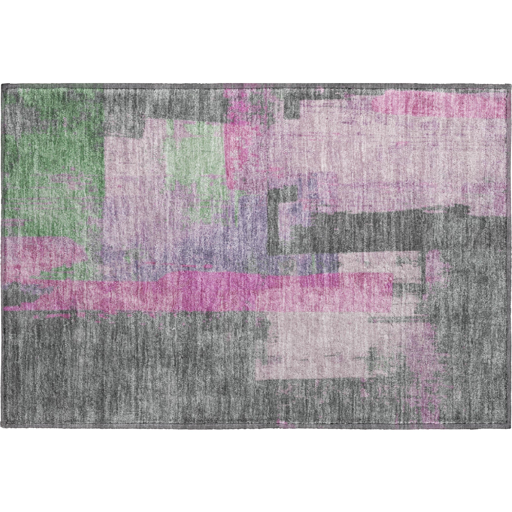 Bruges Machine Washable Transitional Blush Pink Rug 1'8" x 2'6" #shape_Rectangle