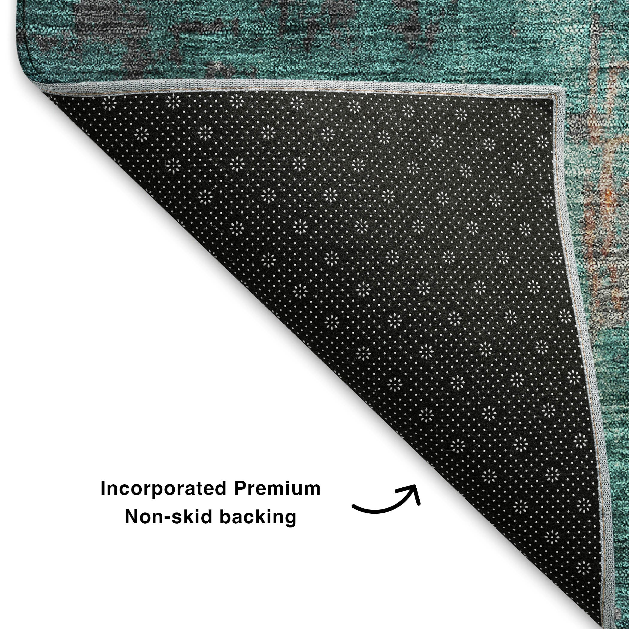 Bruges Machine Washable Transitional Charcoal Gray Rug 1'8" x 2'6" #shape_Rectangle