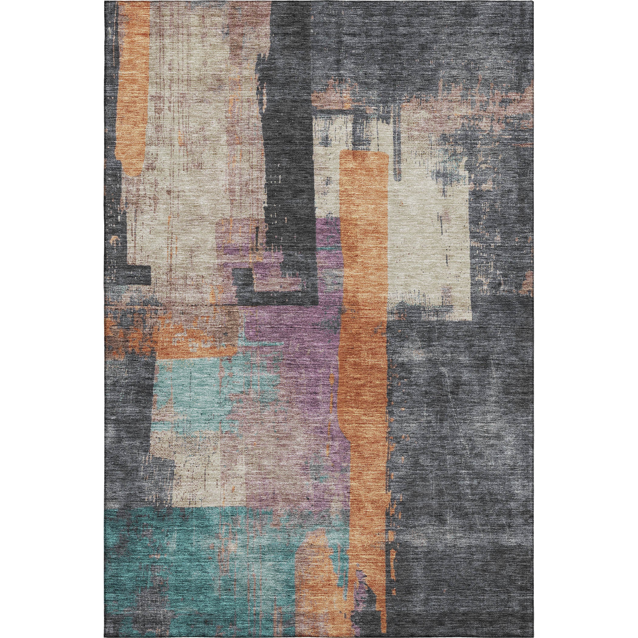 Bruges Machine Washable Transitional Charcoal Gray Rug 2'6" x 3'10" #shape_Rectangle