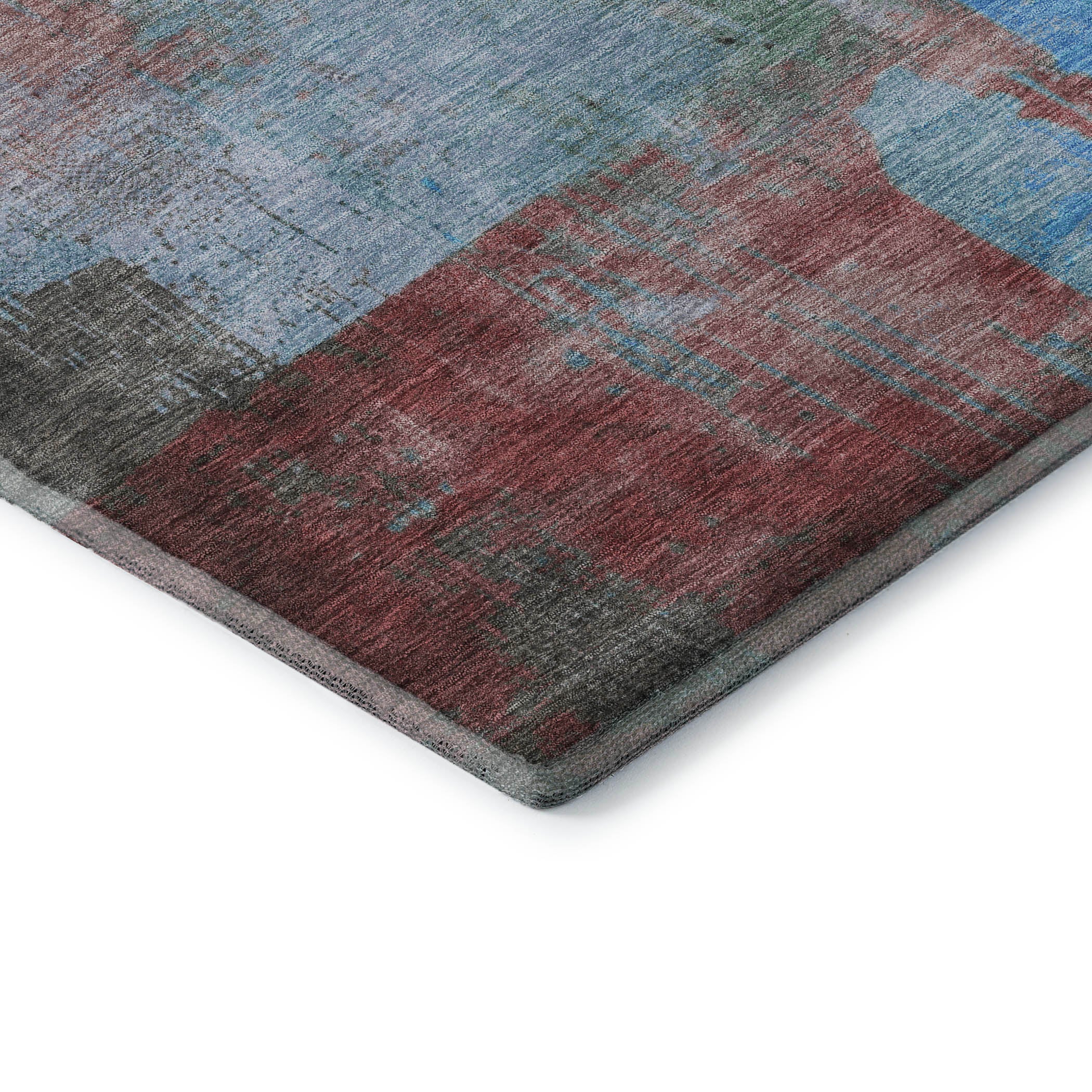 Bruges Machine Washable Transitional Sky Blue Rug 1'8" x 2'6" #shape_Rectangle