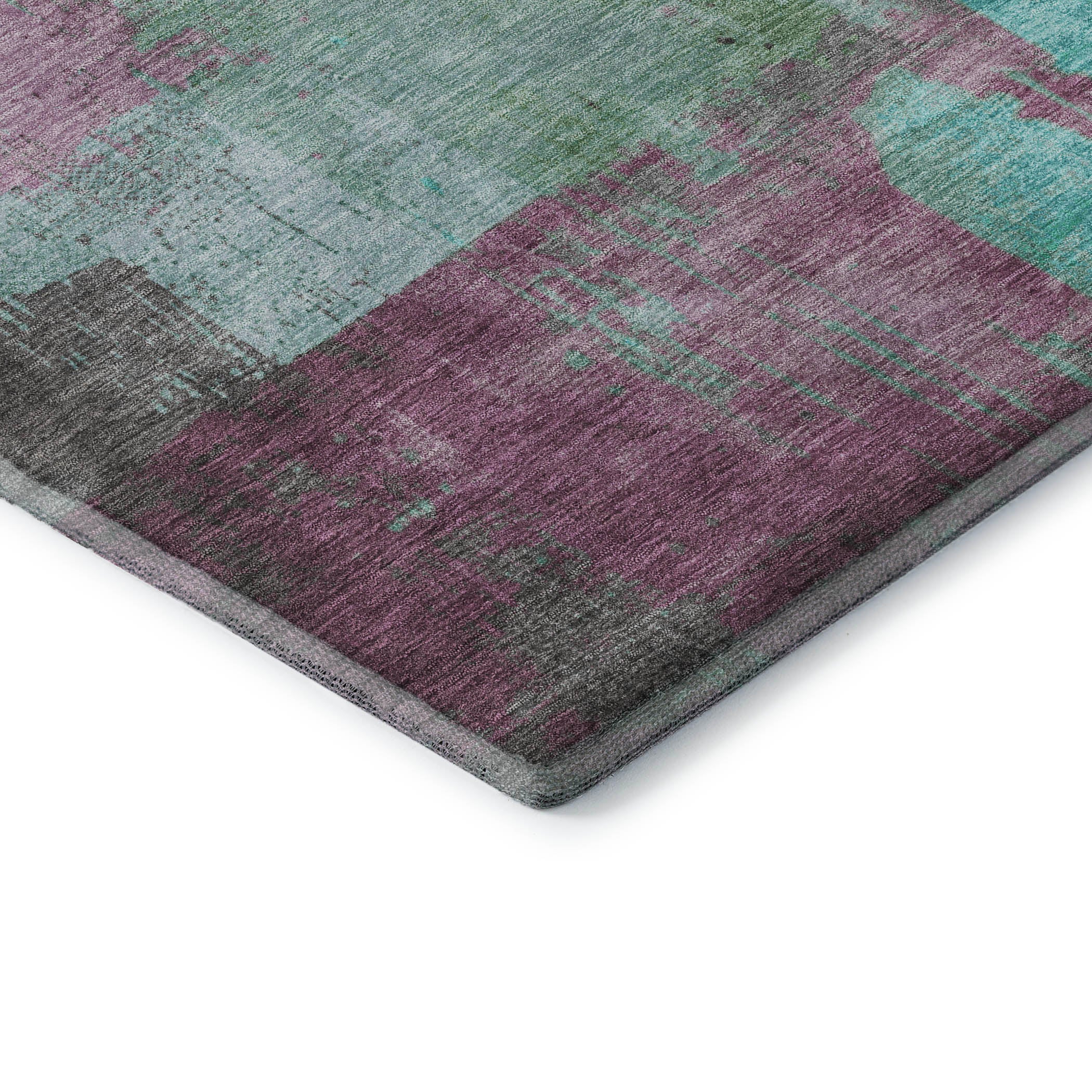 Bruges Machine Washable Transitional Teal Rug 1'8" x 2'6" #shape_Rectangle
