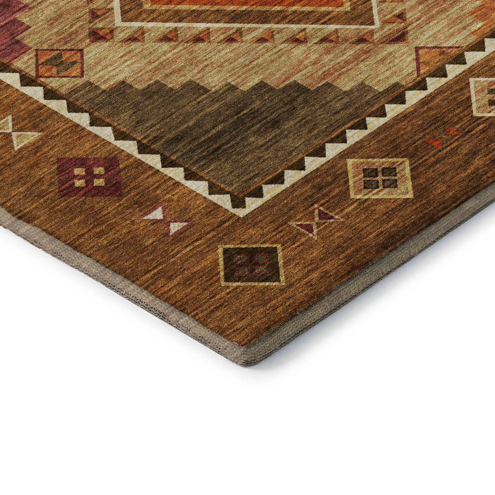 Vienna Machine Washable Southwest Brown Rug 1'8" x 2'6" #shape_Rectangle