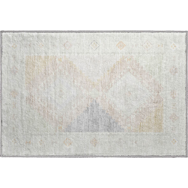 Vienna Machine Washable Southwest Gray Ivory Rug 1'8" x 2'6"