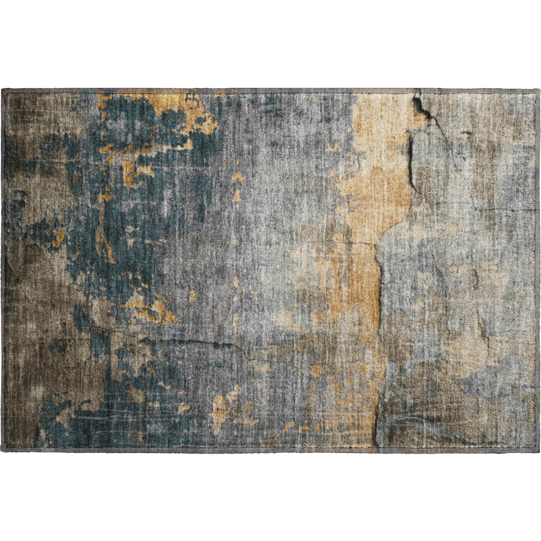 Kathmandu Machine Washable Transitional Gray Rug 1'8" x 2'6" #shape_Rectangle