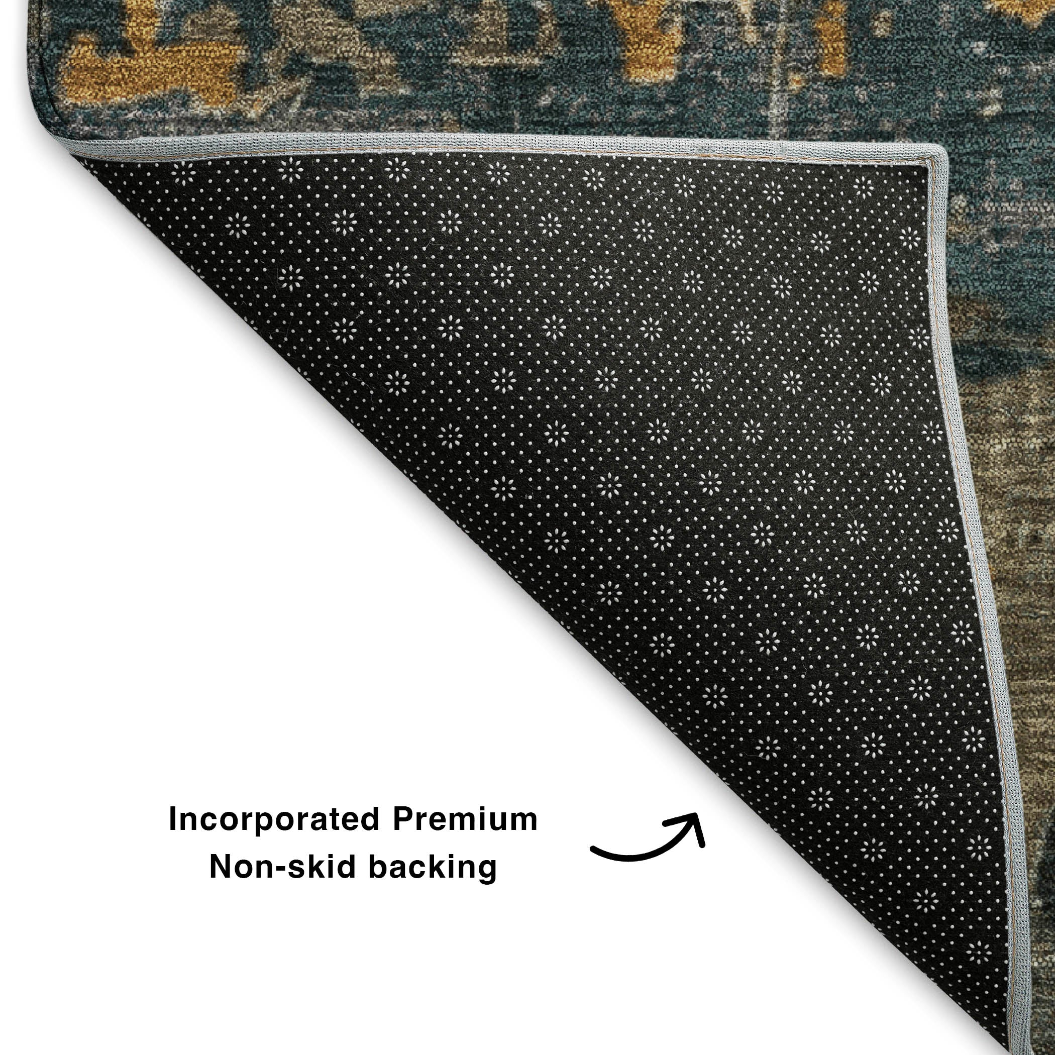 Kathmandu Machine Washable Transitional Gray Rug 1'8" x 2'6" #shape_Rectangle
