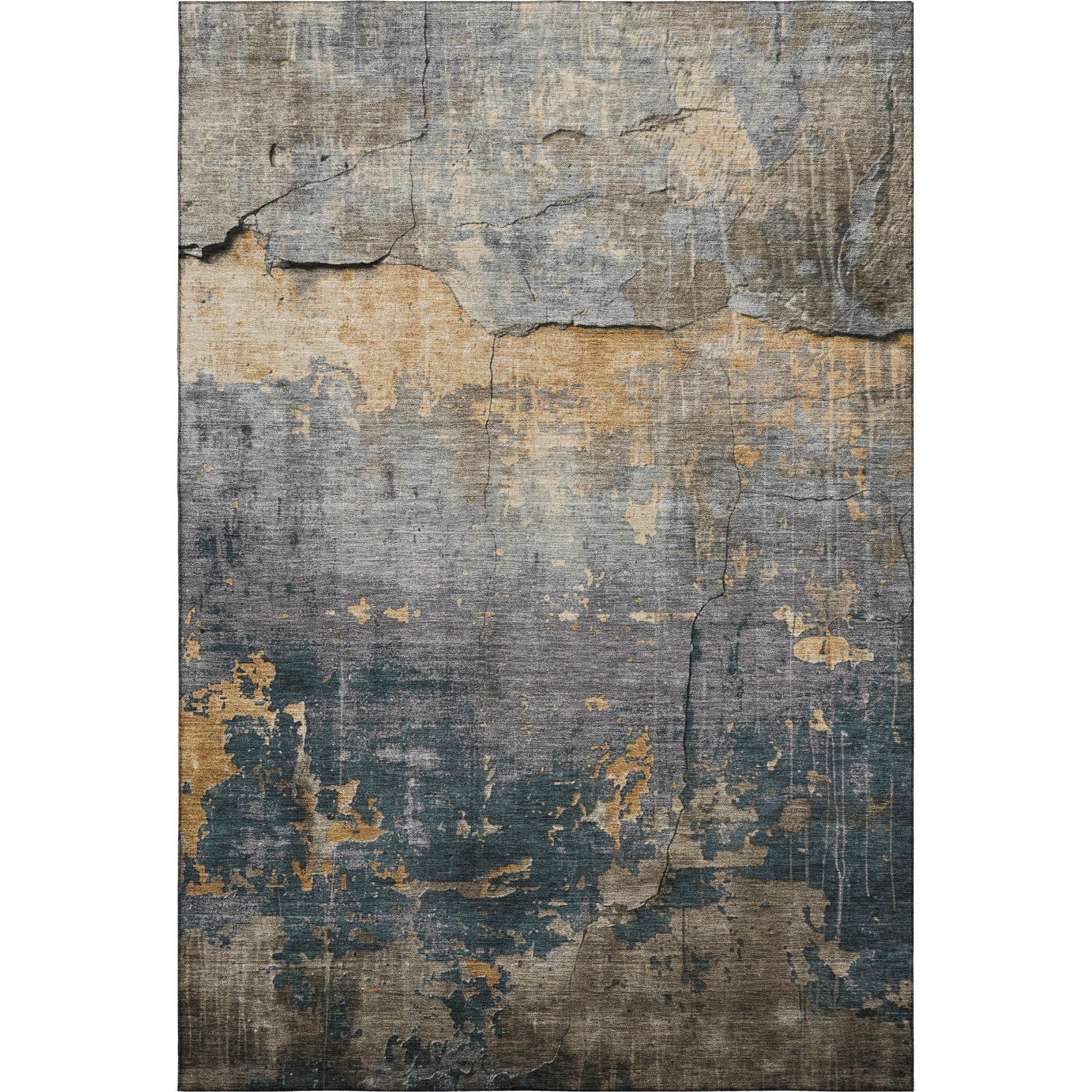 Kathmandu Machine Washable Transitional Gray Rug 2'6" x 3'10" #shape_Rectangle