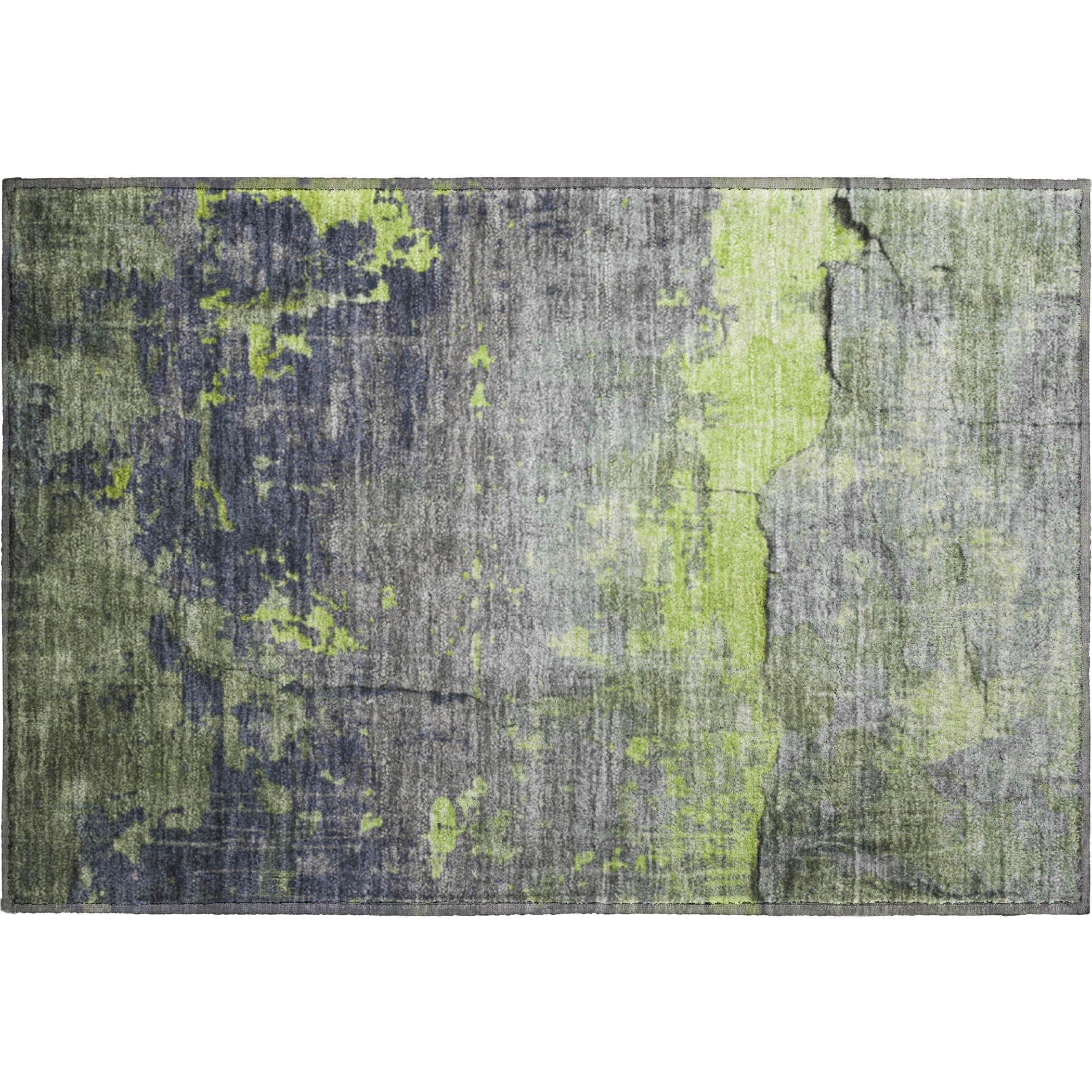 Kathmandu Machine Washable Transitional Lime Green Rug 1'8" x 2'6" #shape_Rectangle