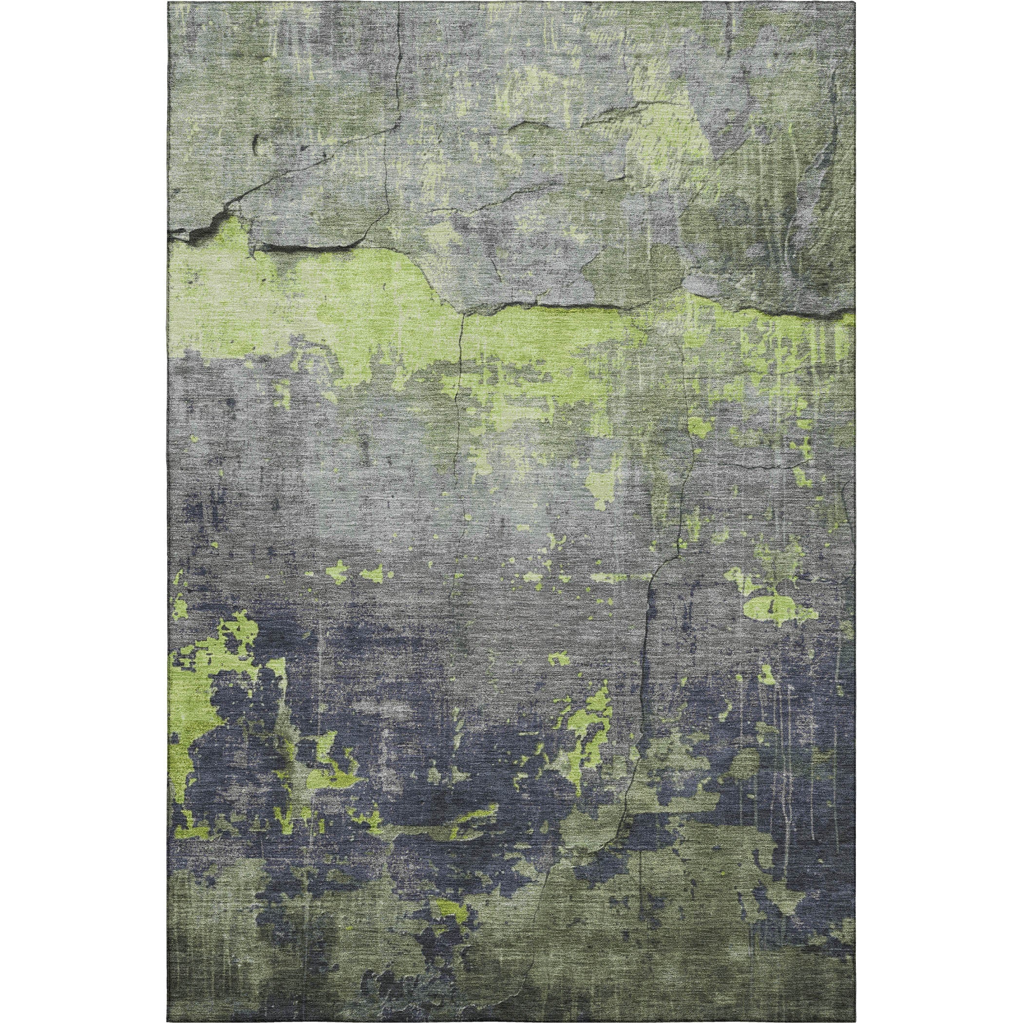 Kathmandu Machine Washable Transitional Lime Green Rug 2'6" x 3'10" #shape_Rectangle